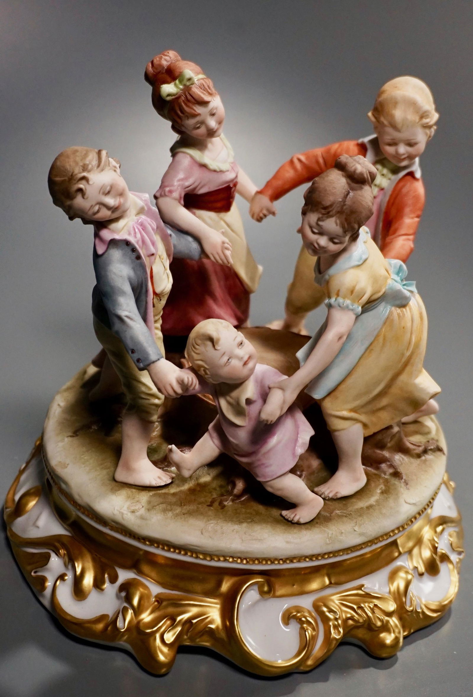 Large Capodimonte Porcelain Figural Group of Playful (1 of 8)