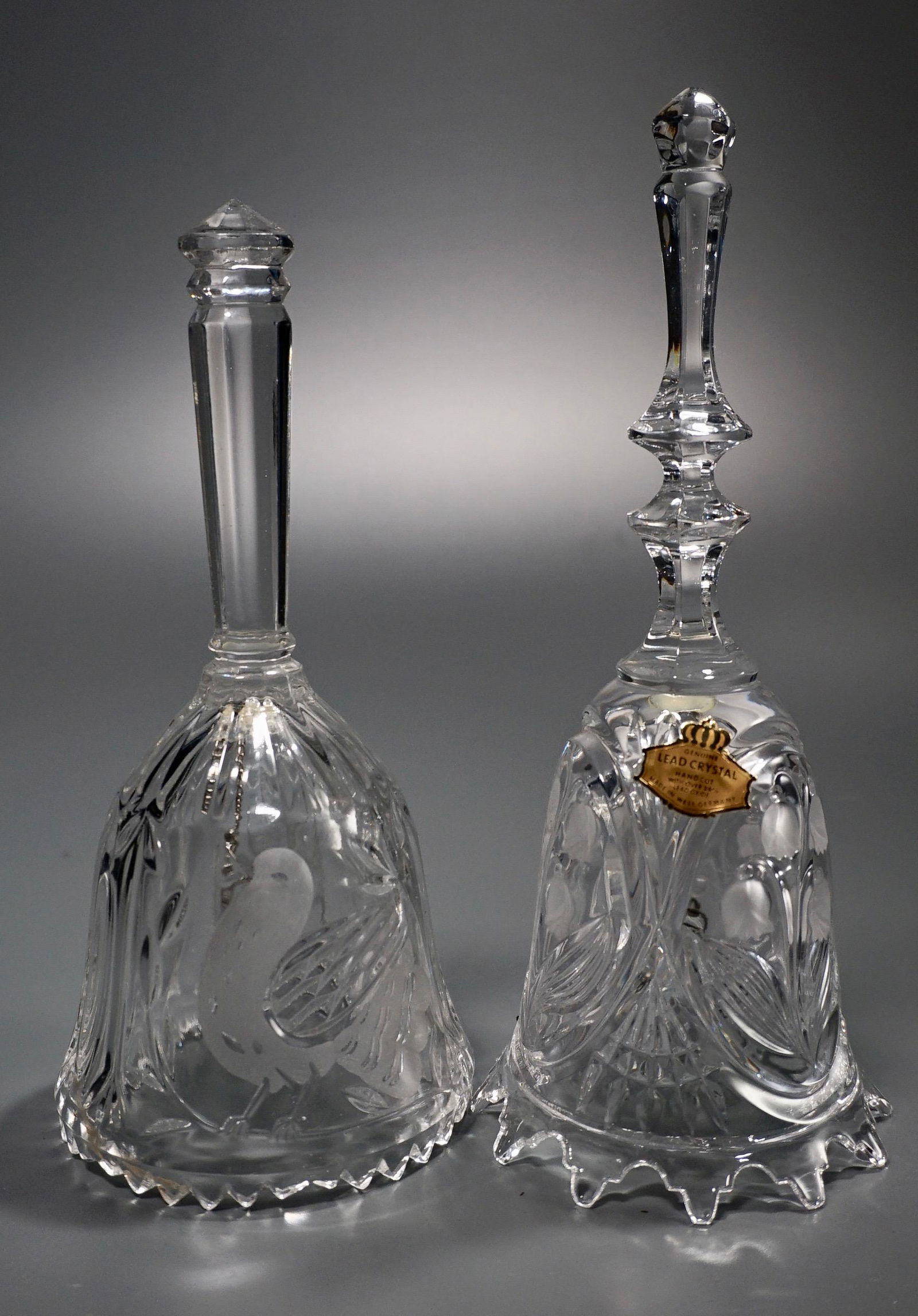 Vintage German Lead Crystal Dinner Bell Lot of 2 Bells (1 of 5)