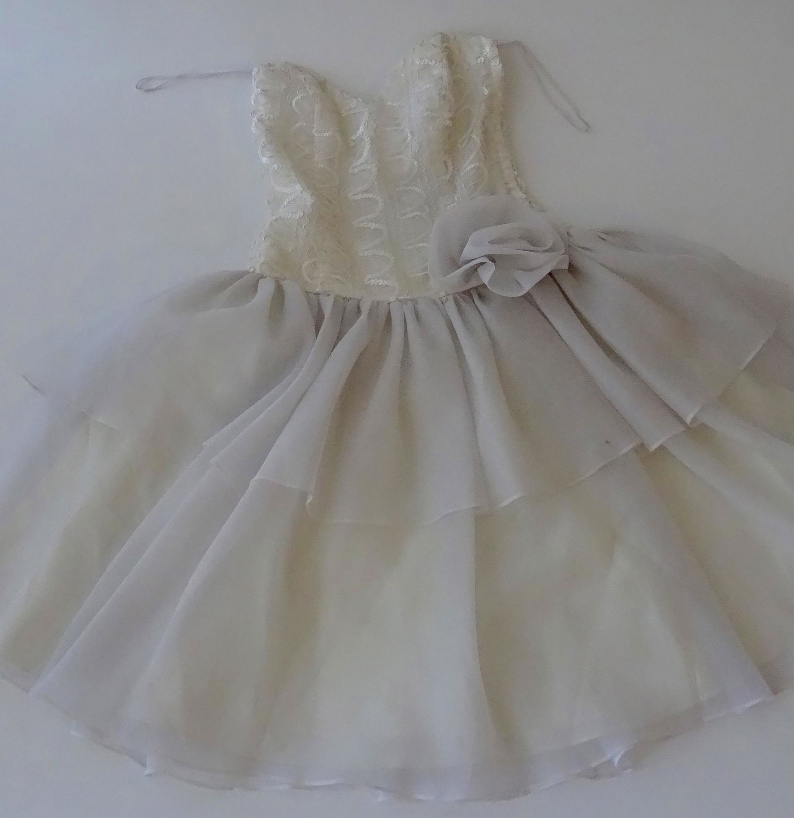 Vintage 80s White Sequins Prom Dress (1 of 6)