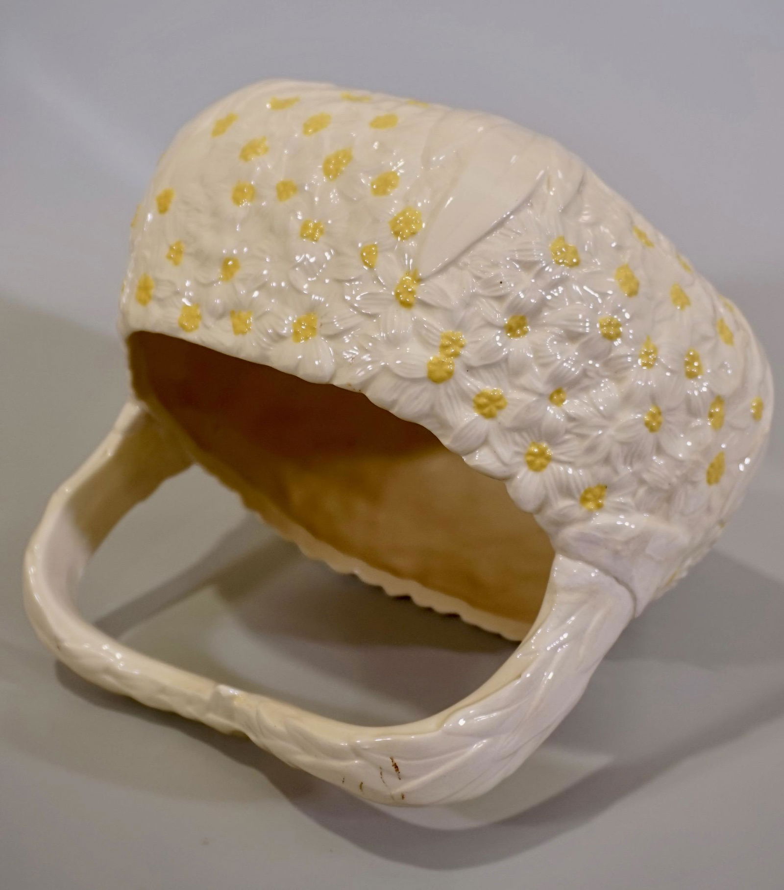 Vintage Embossed Ceramic Flowering Basket Planter (1 of 6)