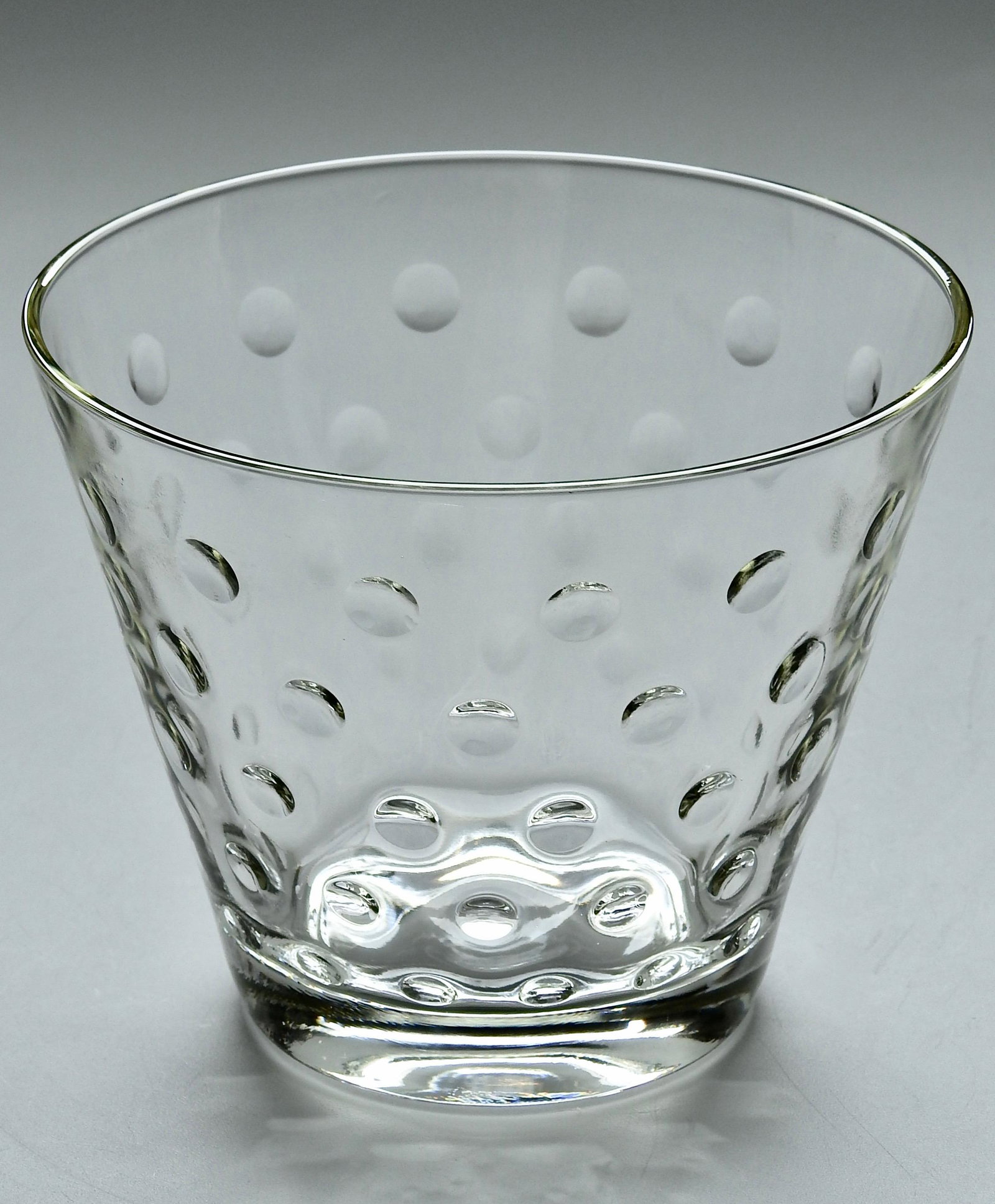 Modern Clear Hobnail Glass Bucket Bowl Vase: Modern Clear Hobnail Glass Bucket Bowl Vase Approximately 5 1/8 inches tall x 6 3/16 inches in diameter.