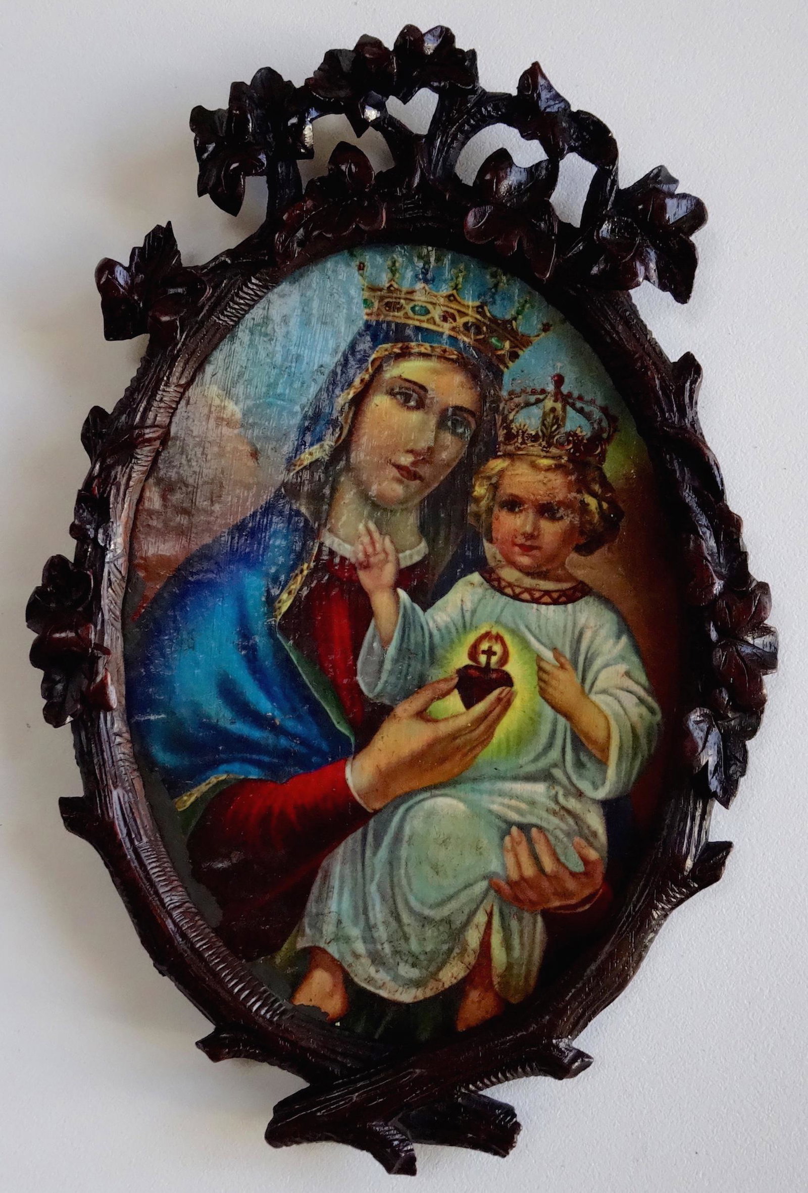 Black Forest Carved Picture Frame With Mounted Icon (1 of 5)