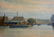 Steam Tugboat Seascape Oil On Canvas Vintage c 1920 - 6