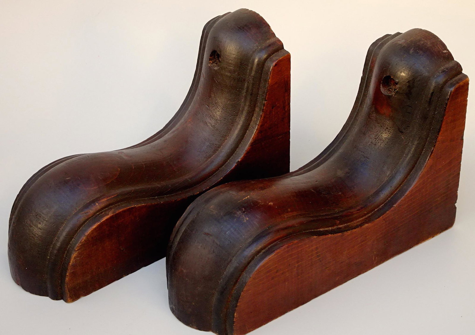 Vintage Carved Wood Shelf Brackets Pair Shelves (1 of 5)