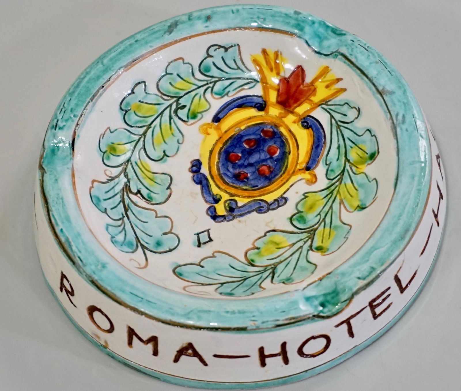 Deruta Pottery Roma Hotel Ashtray Italy Mid Century (1 of 5)