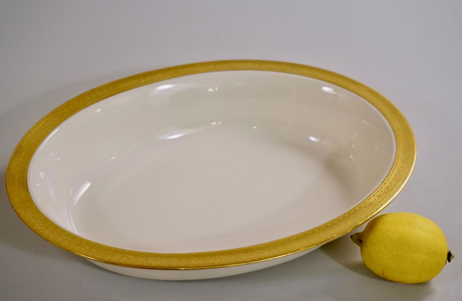 Stanford by Lenox Cream China Oval Serving Dish Gold (1 of 6)