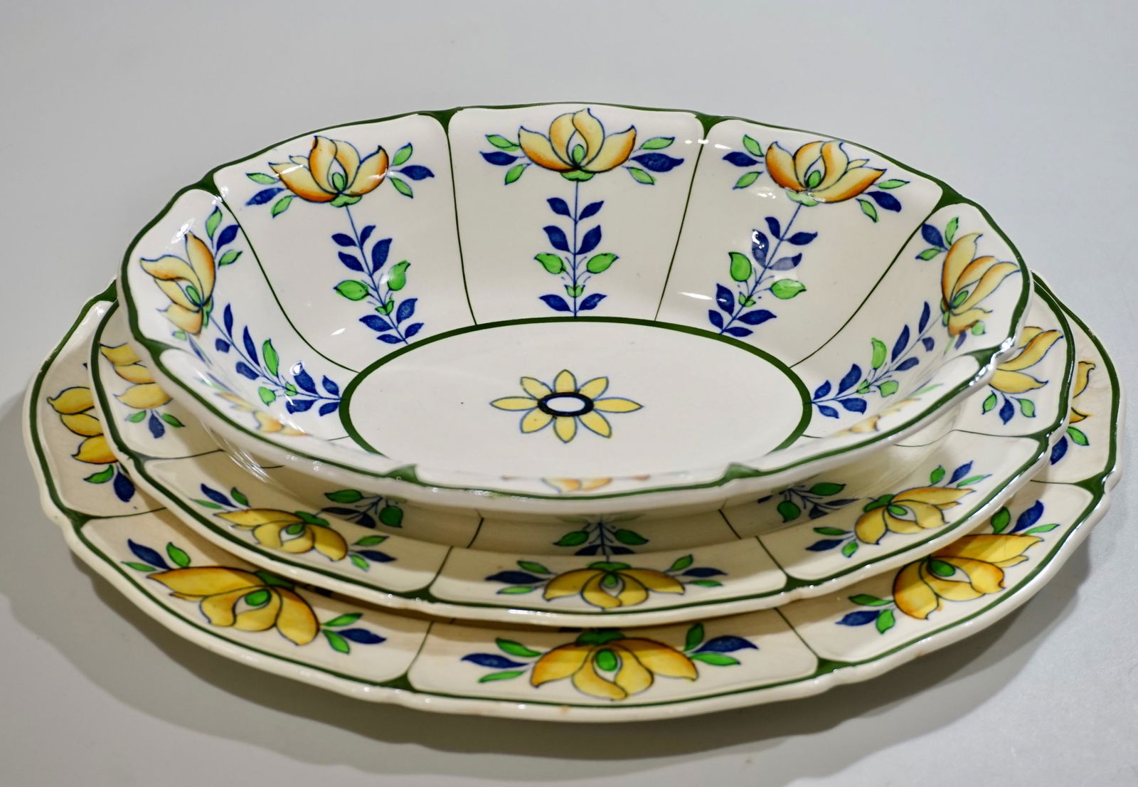 Antique English Woods Ware Oval Bowl and 2 Oval Trays (1 of 9)