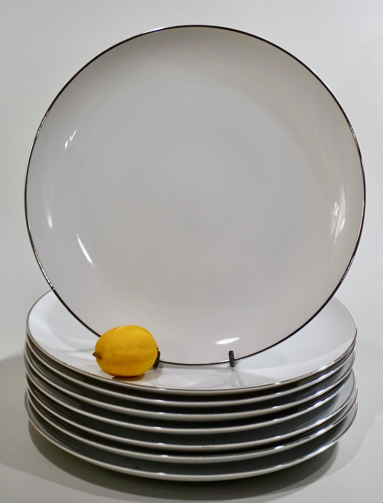 Platinum Ring Mid Century Fine China Large Concave (1 of 5)