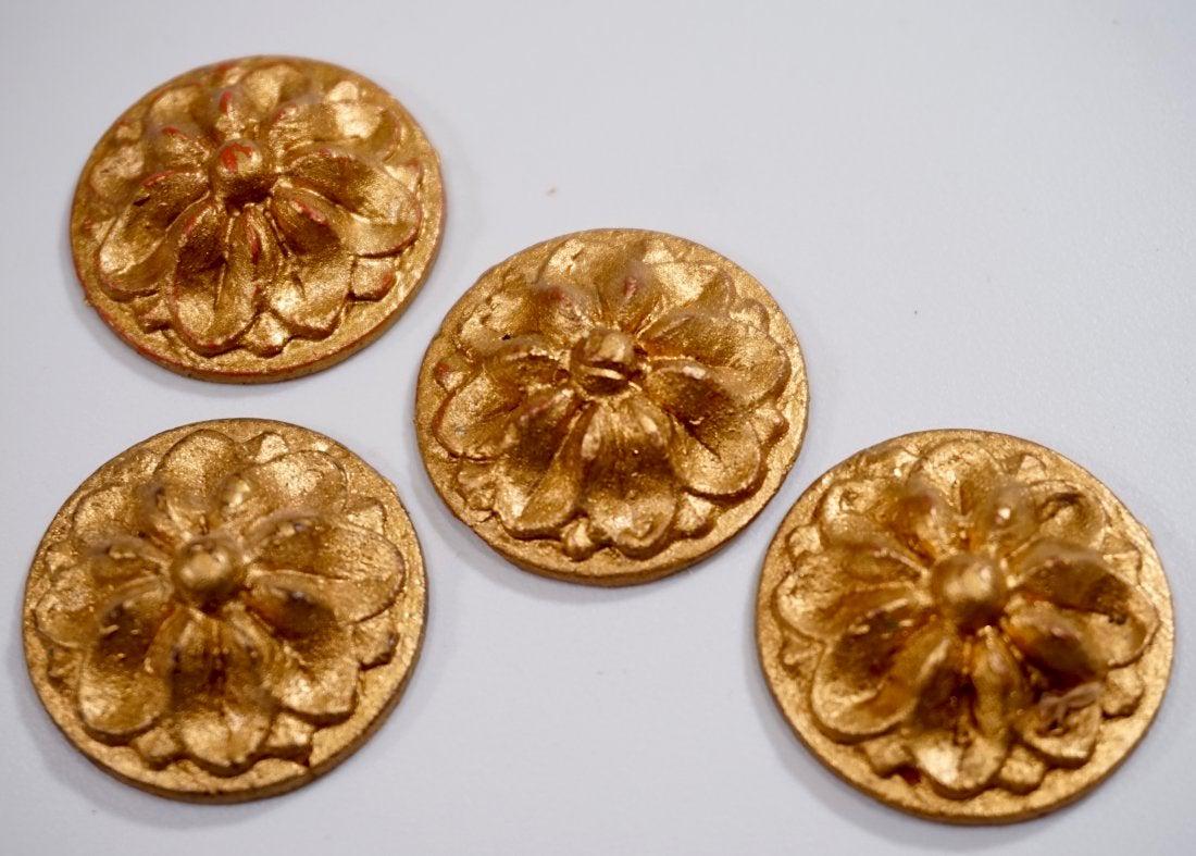 Louis XVI Furniture Rosette Lot of 4 Embellishments: Louis XVI Furniture Rosette Lot of 4 Embellishments Replacement Parts Approximately 1 inch in diameter.