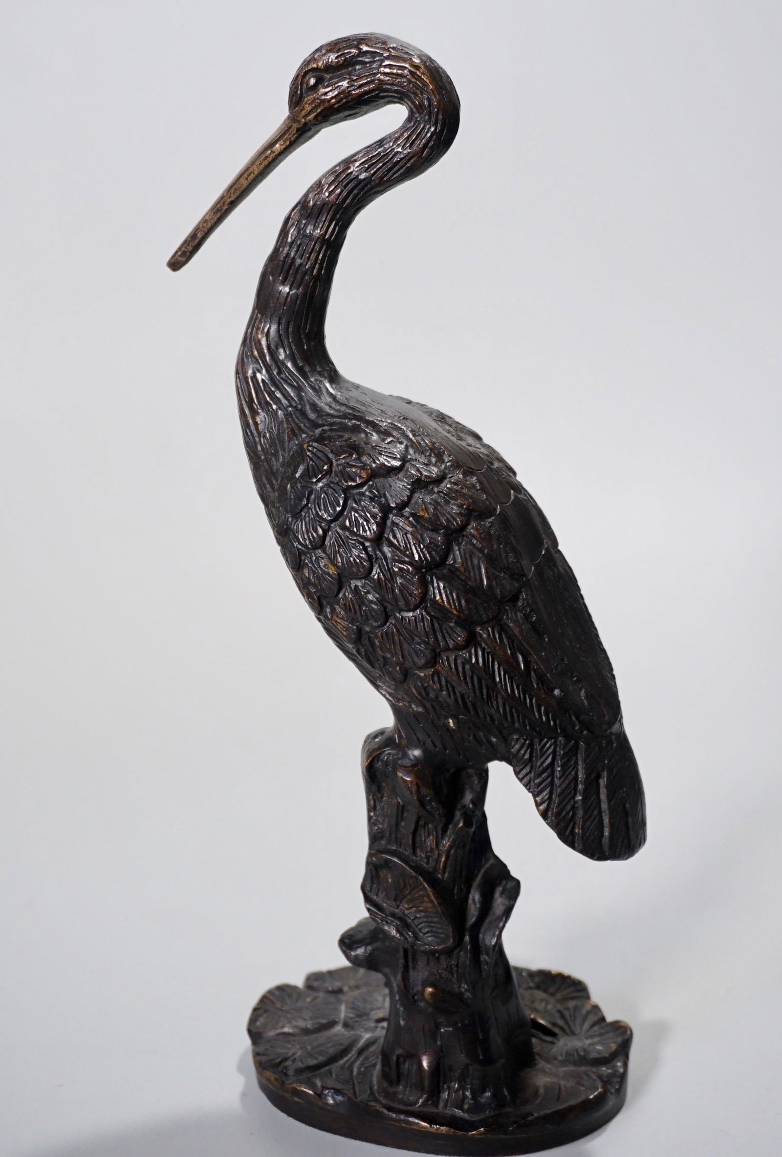 Oriental Bronze Crane Figurine (1 of 4)