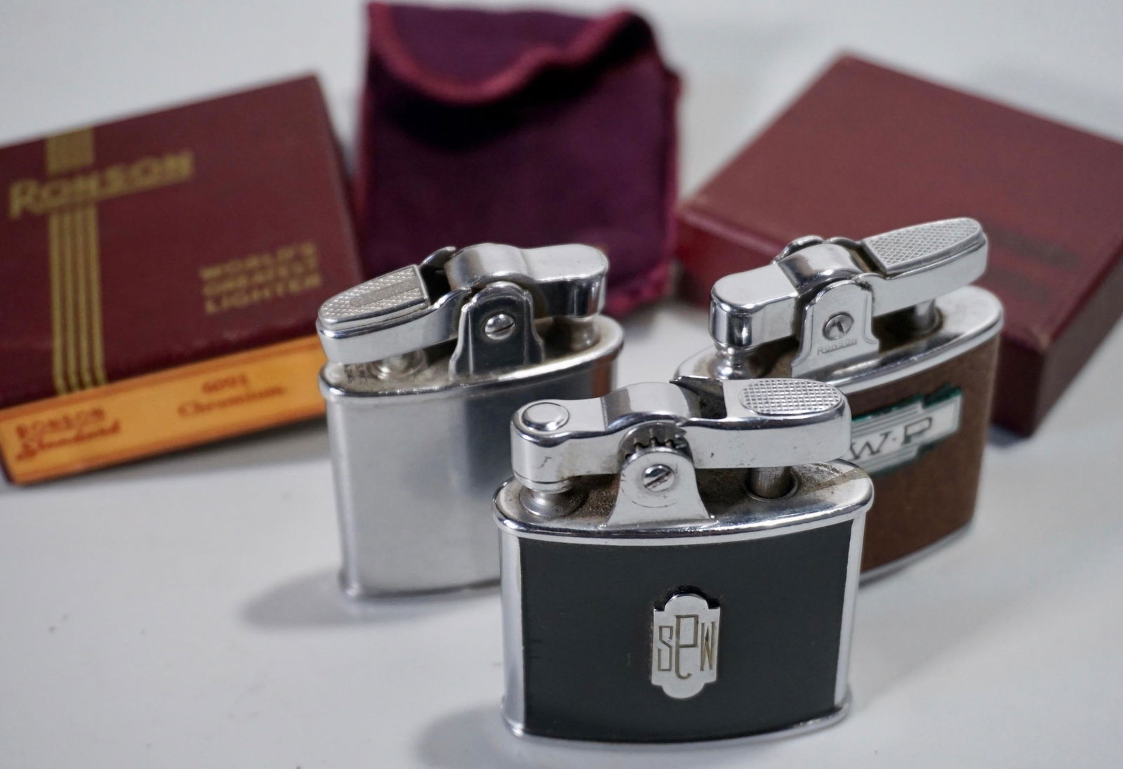 Ronson Vintage Art Deco Cigarette Lighters Lot of 3 (1 of 4)