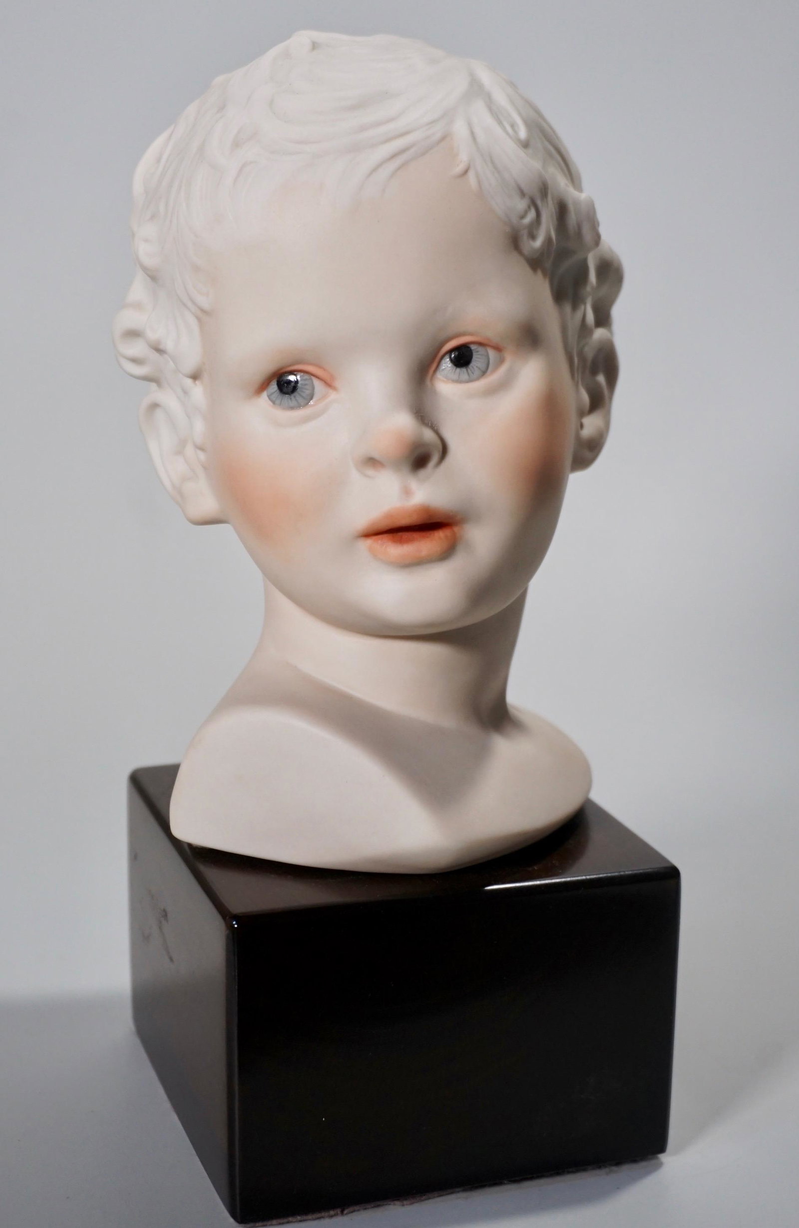 Italian Eros Cybis Porcelain Bust on Wooden Stand (1 of 5)