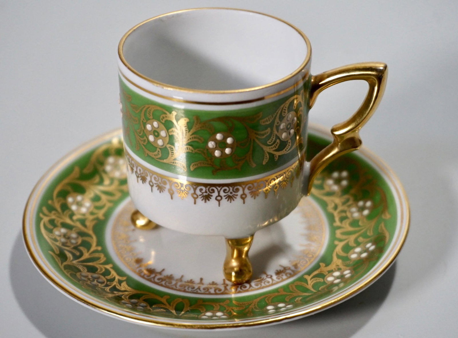 Mitterteich Green Jeweled German Bavarian Demitasse Cup (1 of 5)