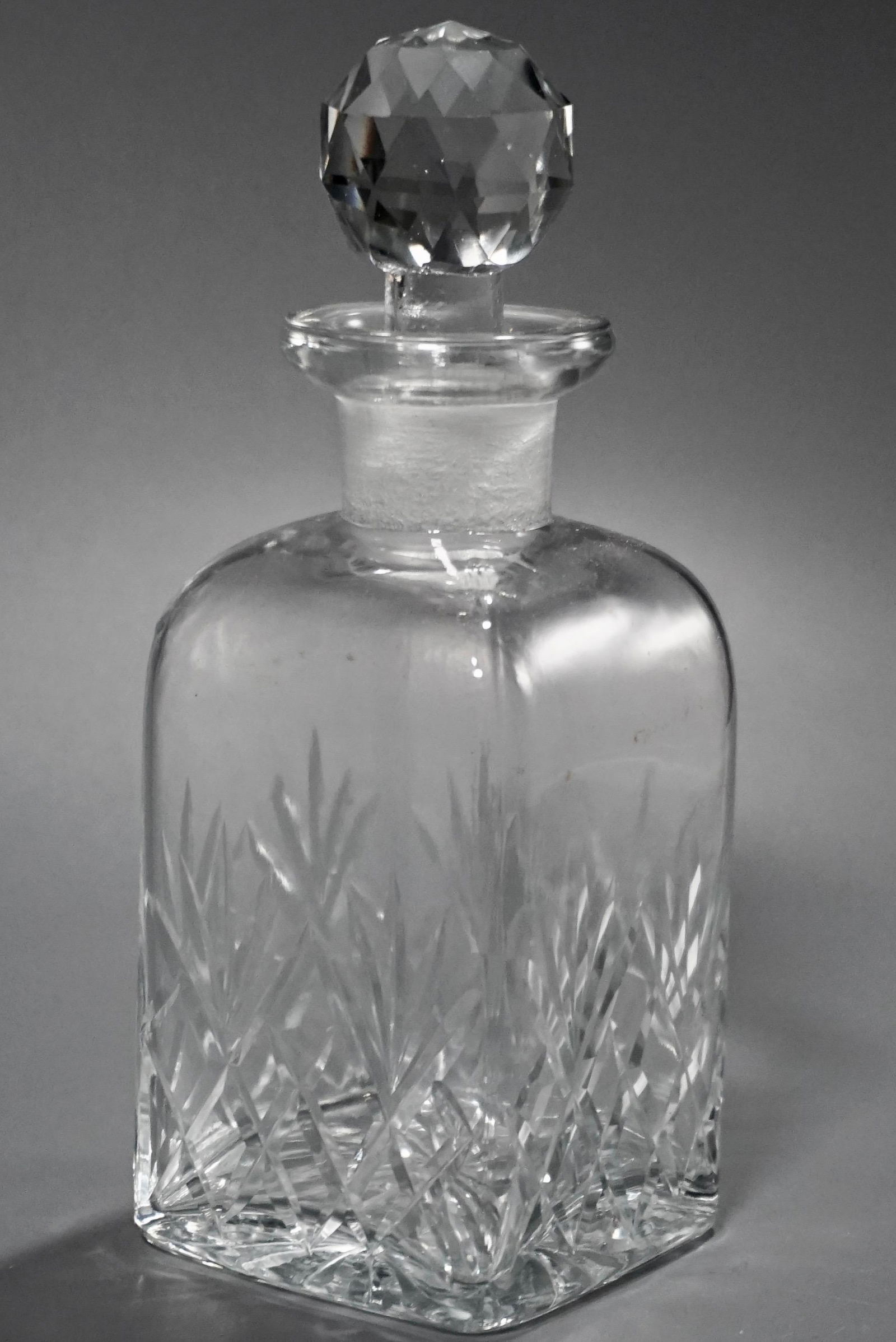Cut Glass Vanity Perfume Bottle Faceted Ground Stopper (1 of 5)