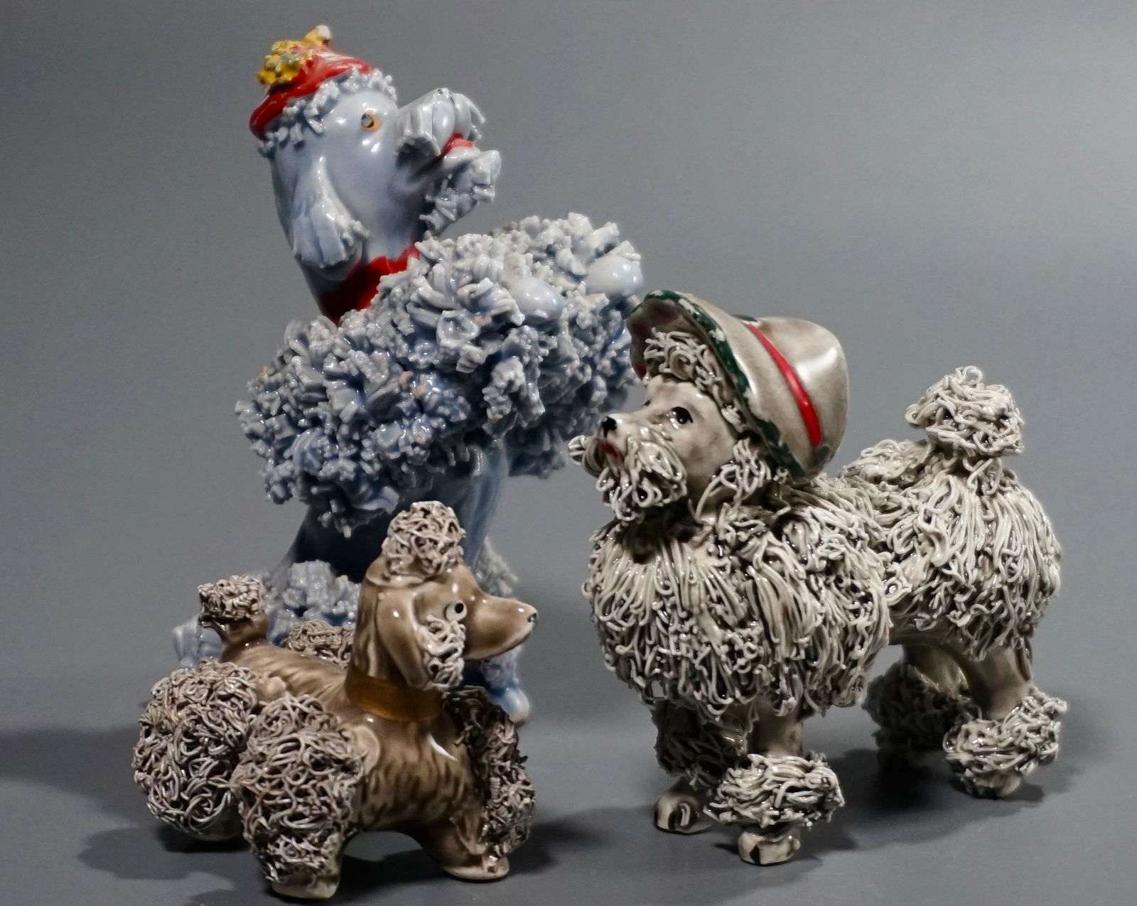 Vintage Spaghetti Poodle Figurines Lot of 3 Made in (1 of 10)