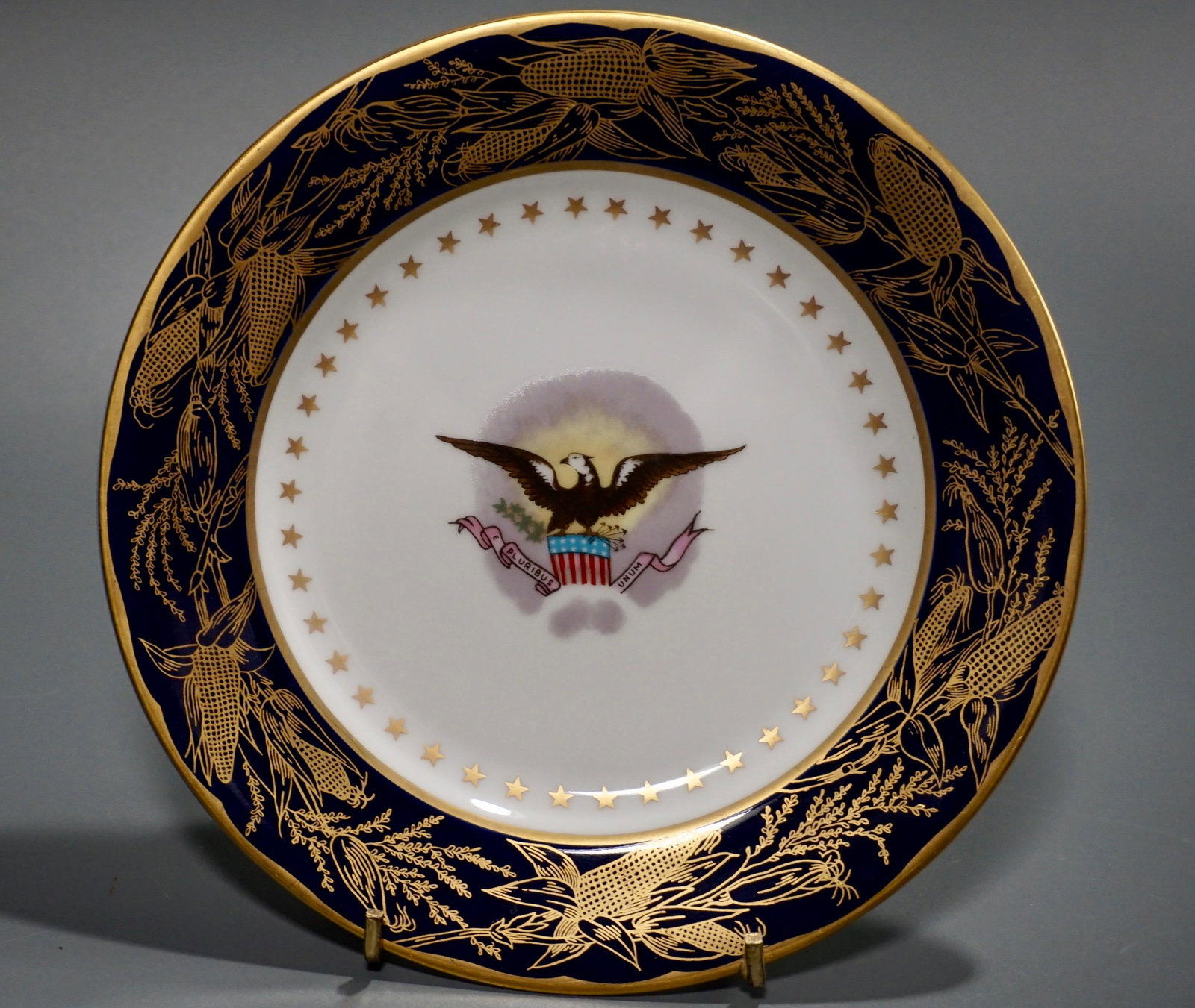 White House China Benjamin Harrison Collector Dessert: White House China Benjamin Harrison Collector Dessert Plate Approximately 7 3/4 inches in diameter.