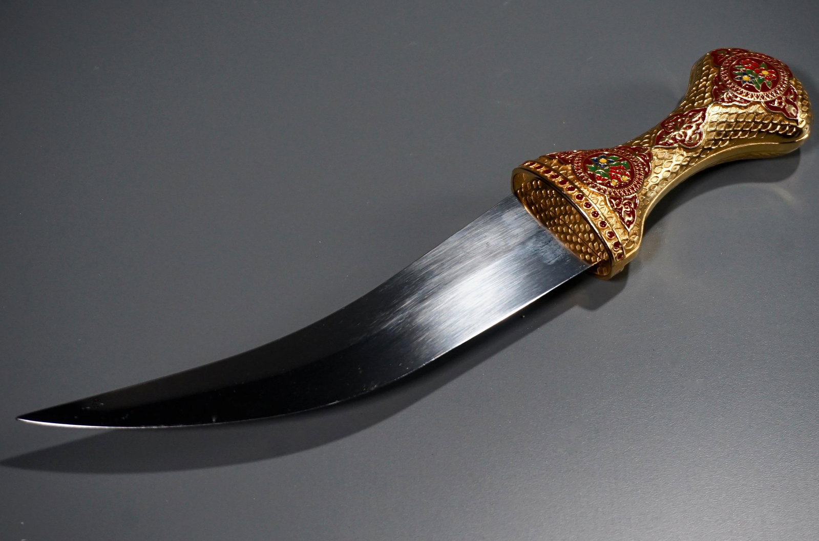 Indian Style Curved Blade Dagger Letter Opener Paper: Indian Style Curved Blade Dagger Letter Opener Paper Weight Heavy Handle Approximately 11 3/4 inches.