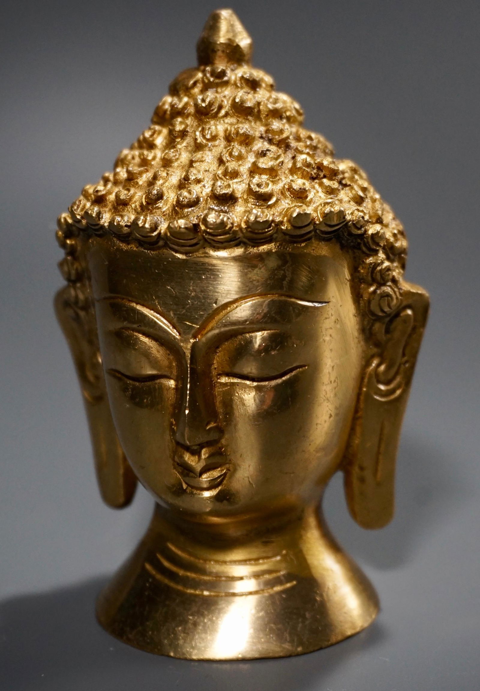 Cast Brass Buddha Head Paper Weight (1 of 4)