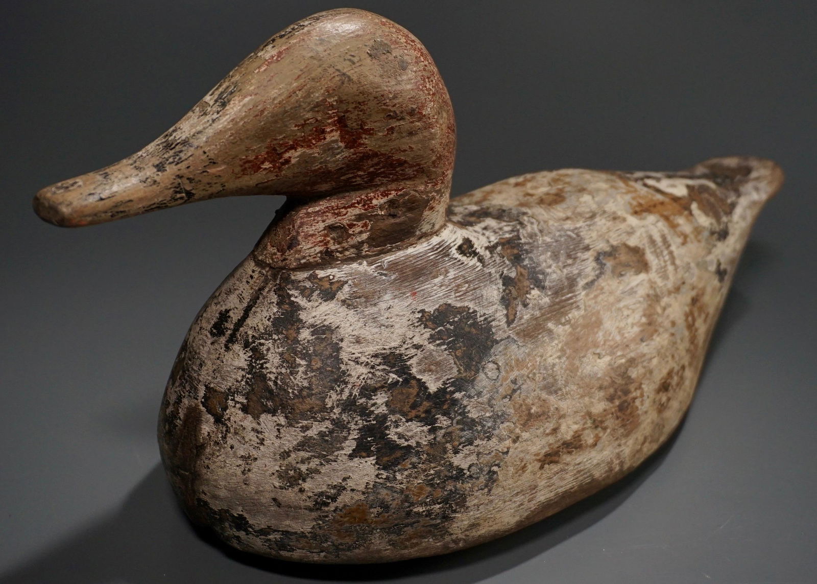 Antique Shabby Painted Carved Wood Duck Decoy (1 of 5)