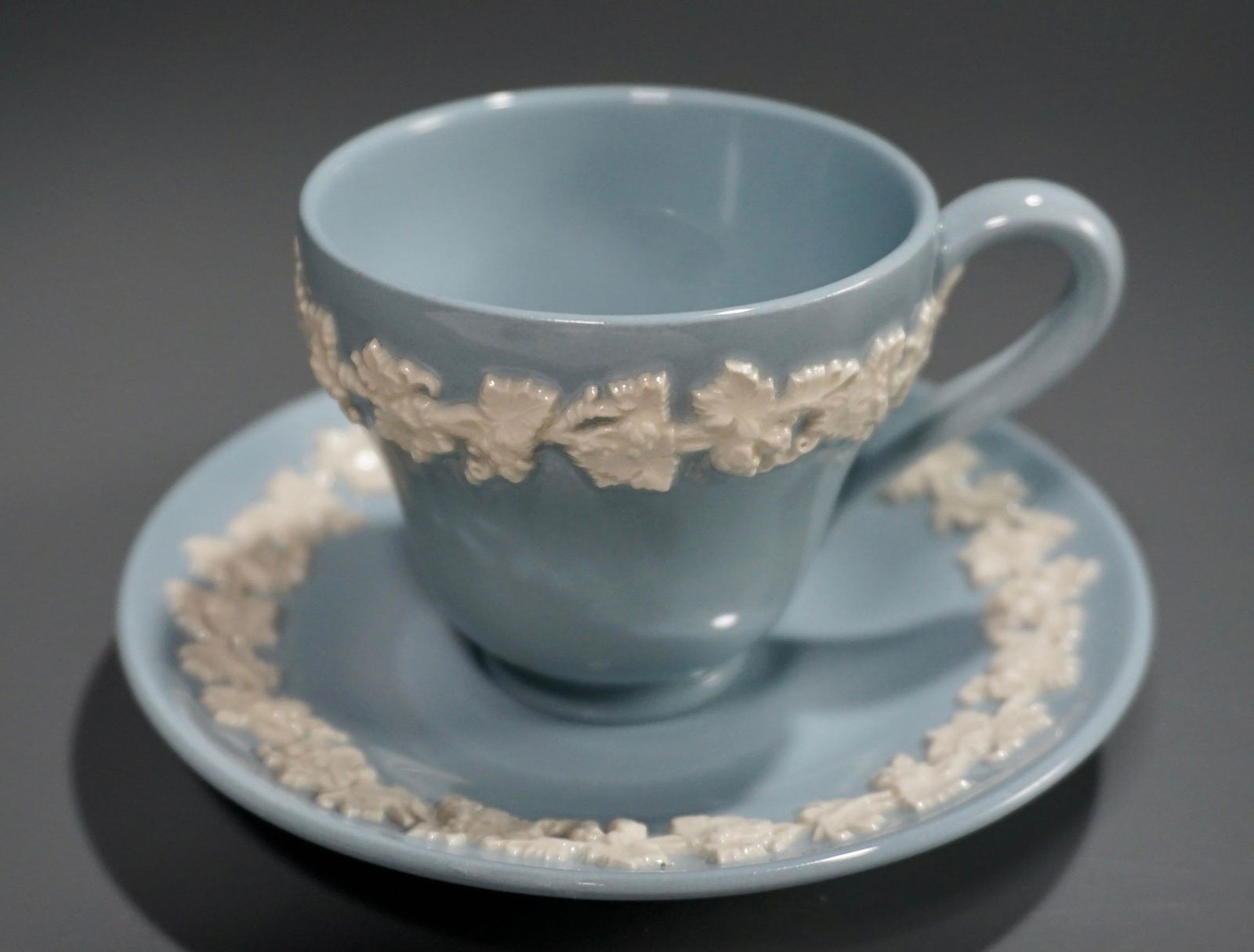 Wedgwood Etruria Barlaston Glazed Blue Demitasse Cup (1 of 6)