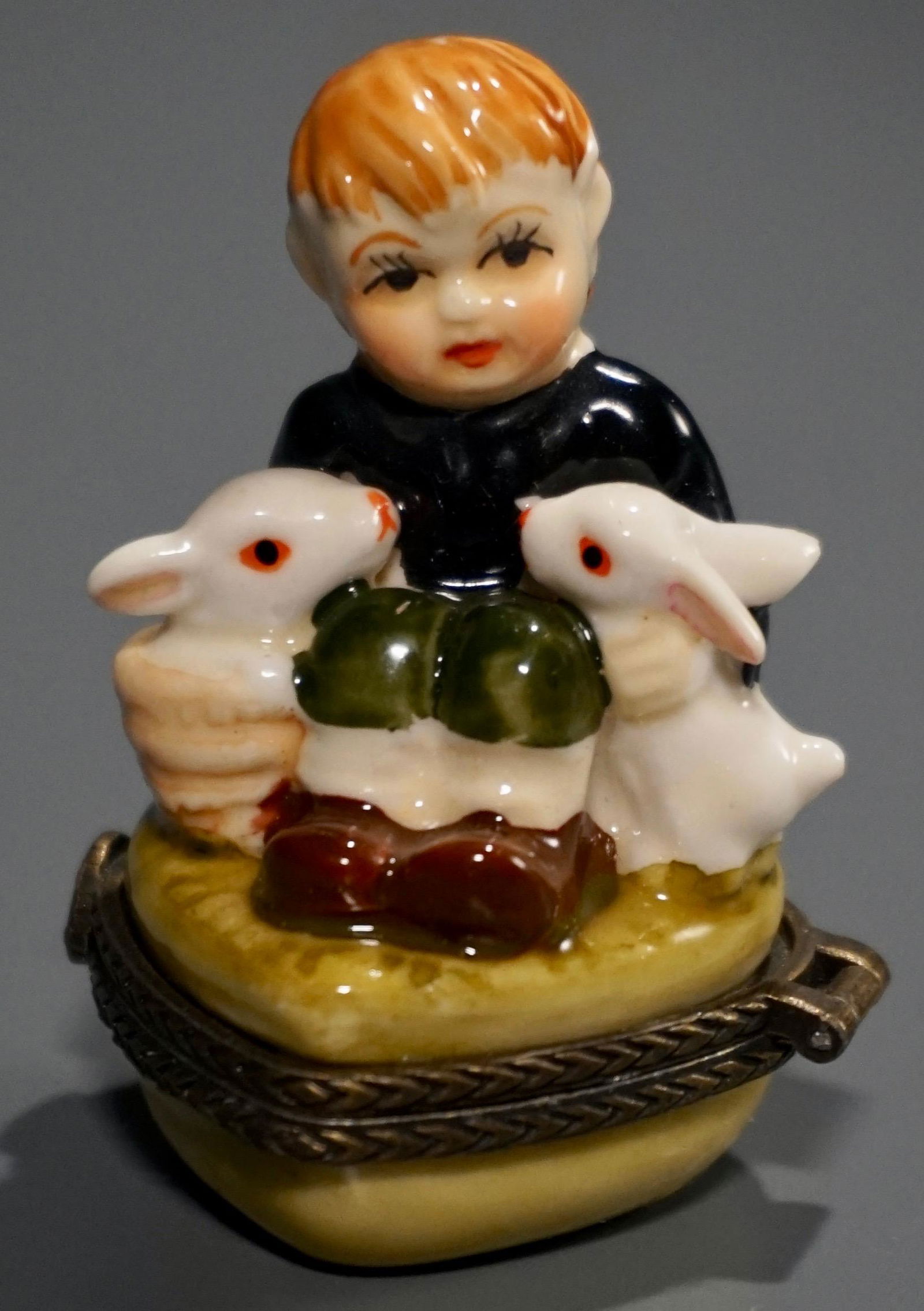 Rabbit Bunny Boy Valentine Heart Shaped Trinket Box (1 of 5)