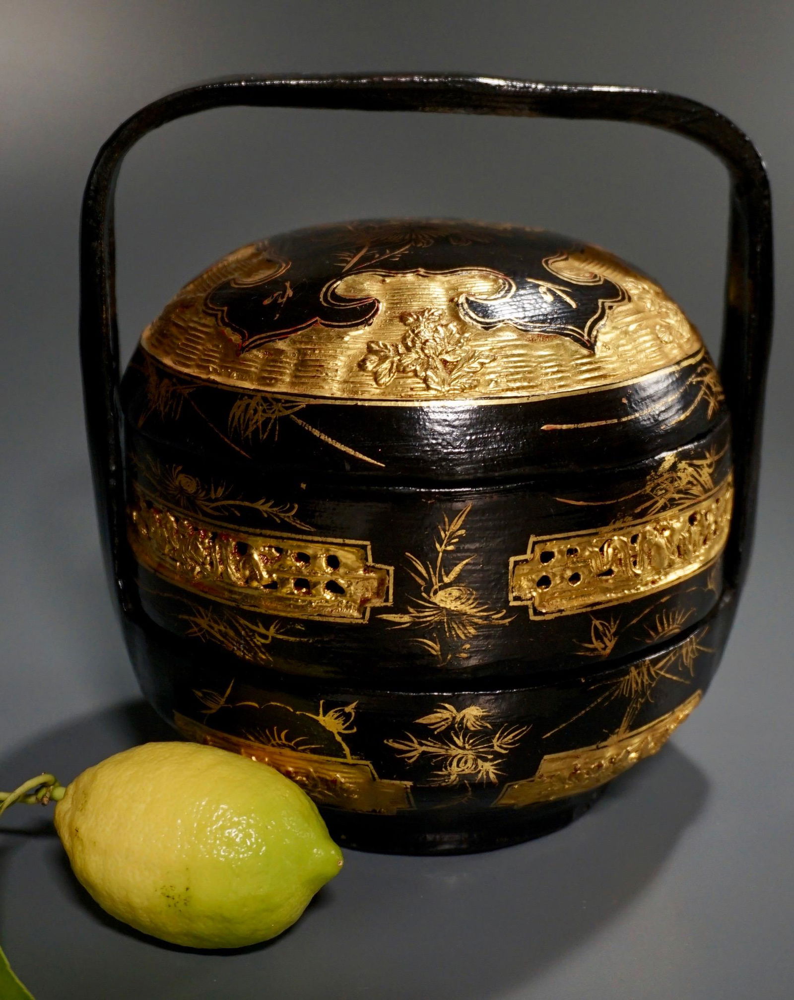Chinese Gold Accented Wedding Box Basket (1 of 5)