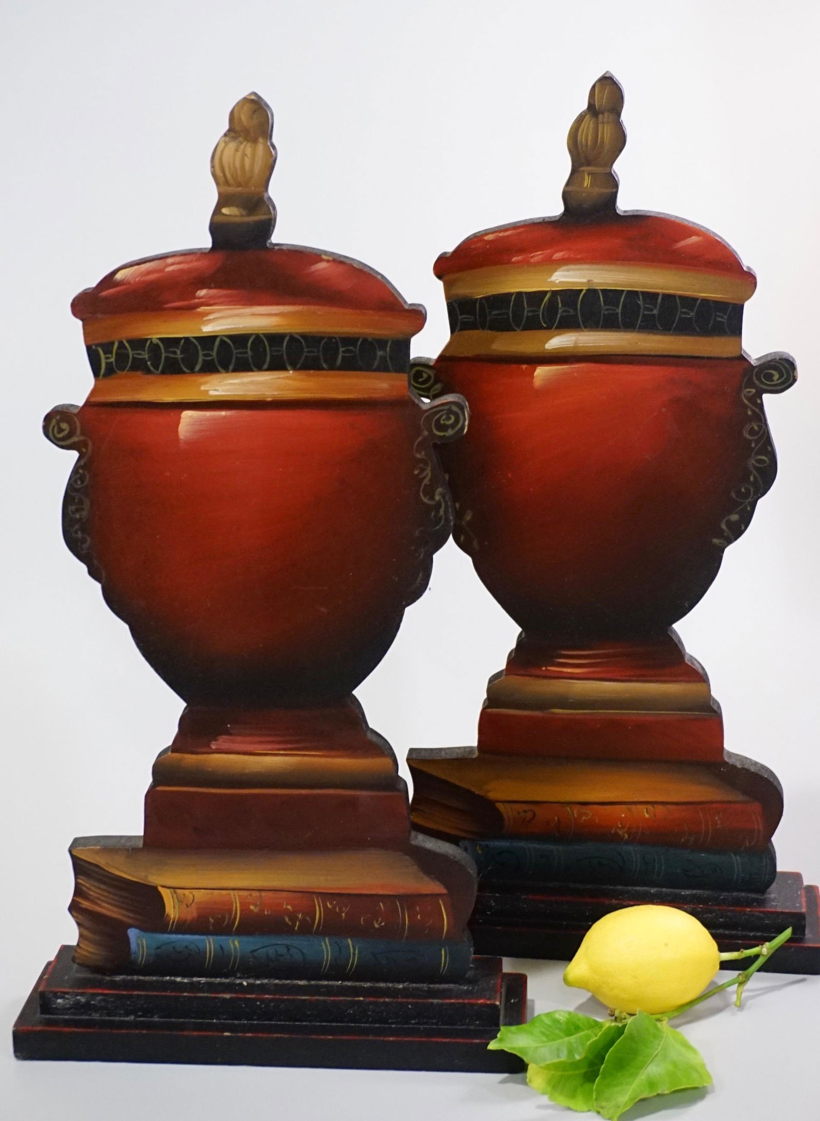 Trompe L'oeil Painted Urn Screen Lot of 2 (1 of 5)