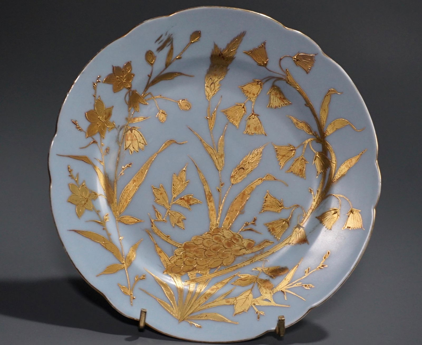 Baby Blue Austrian Hand Painted Porcelain Plate (1 of 5)