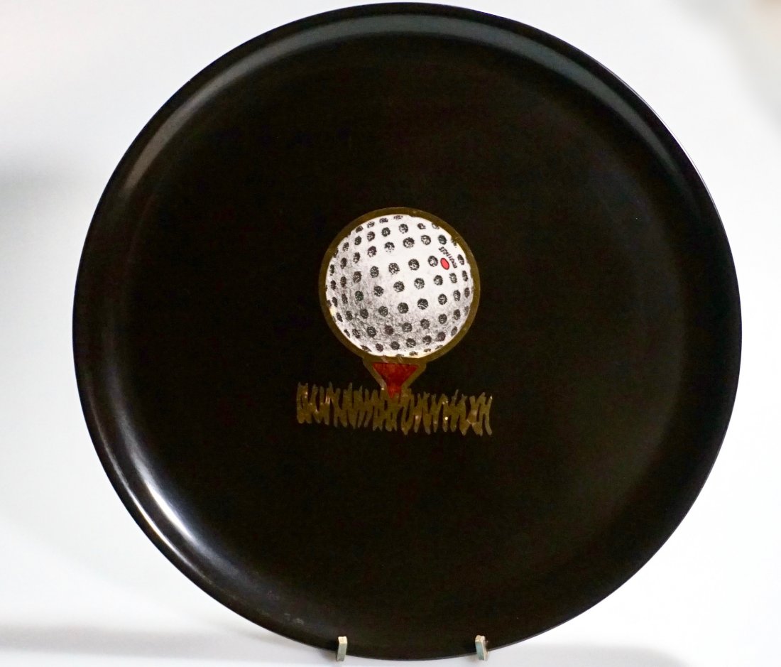 Mid Century Modern Golf Couroc Monterey Tray Vintage (1 of 5)
