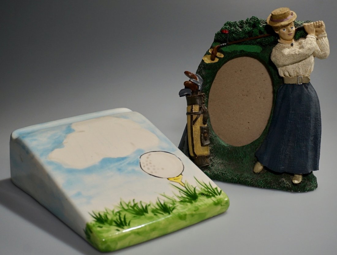 Golf Desktop Pen Holder Picture Frame Lot of 2 Items (1 of 5)