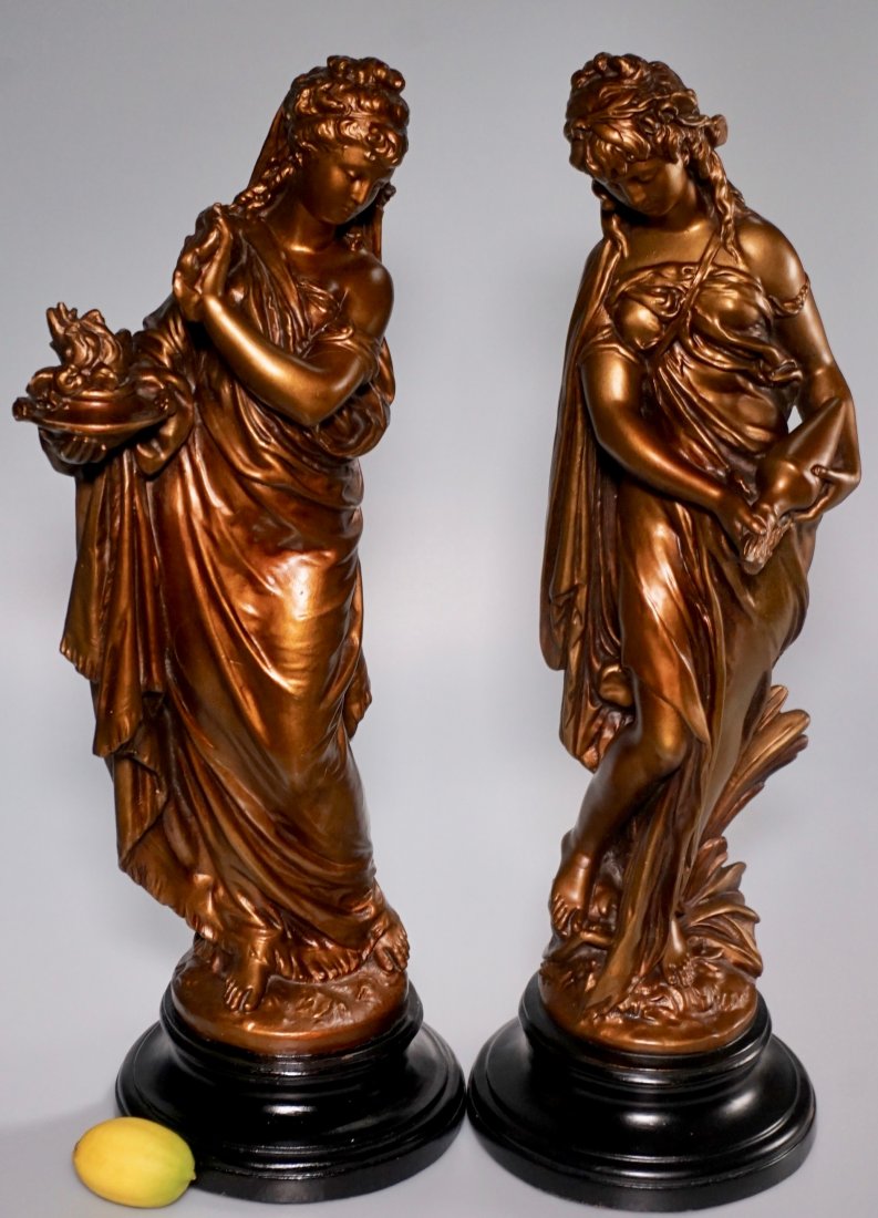 Victorian Style Classical Lady Allegorical Statue Pair (1 of 12)