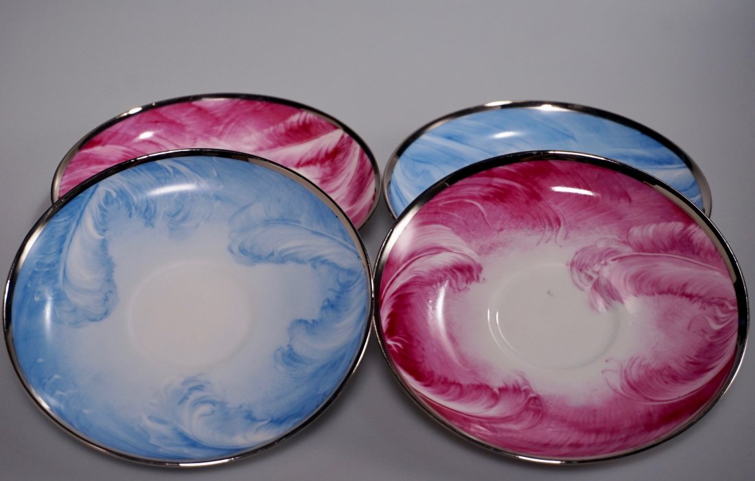 OHME Germany Hand Painted Feather Platinum Rim Plate (1 of 7)