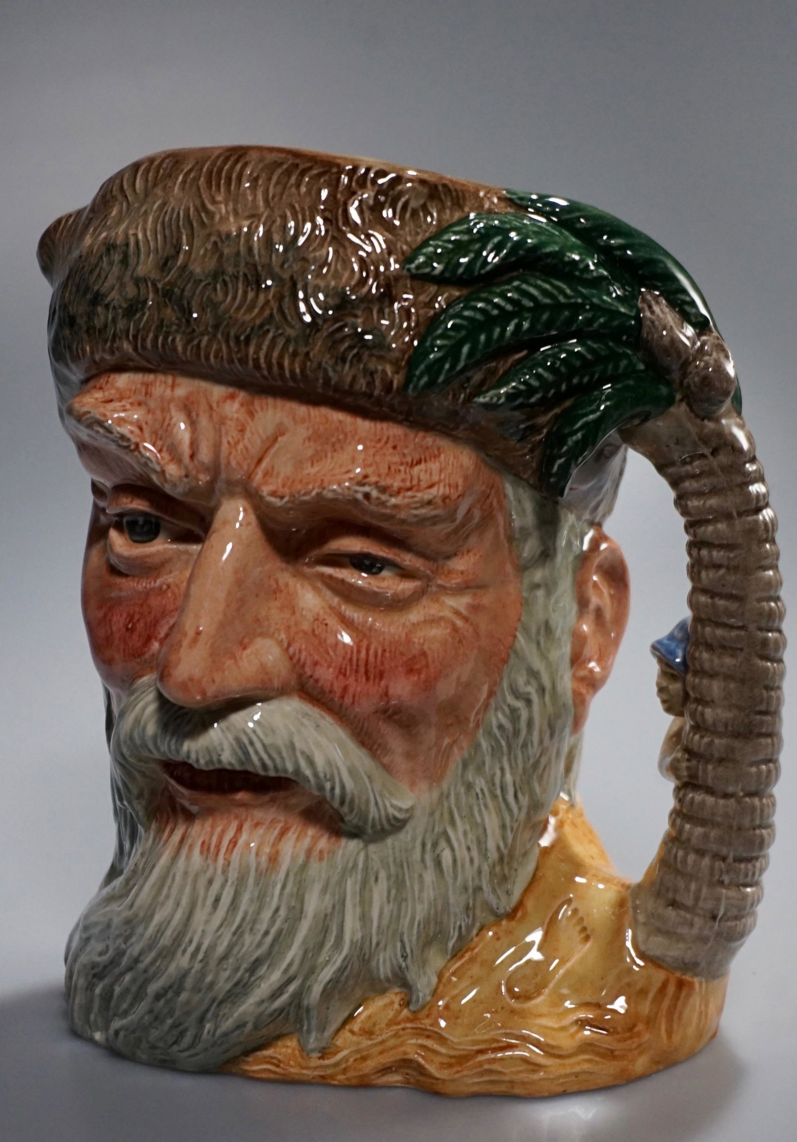 Robinson Crusoe Royal Doulton Character Jug Figural: Robinson Crusoe Royal Doulton Character Jug Figural Pitcher Approximately 7 5/16 inches tall.
