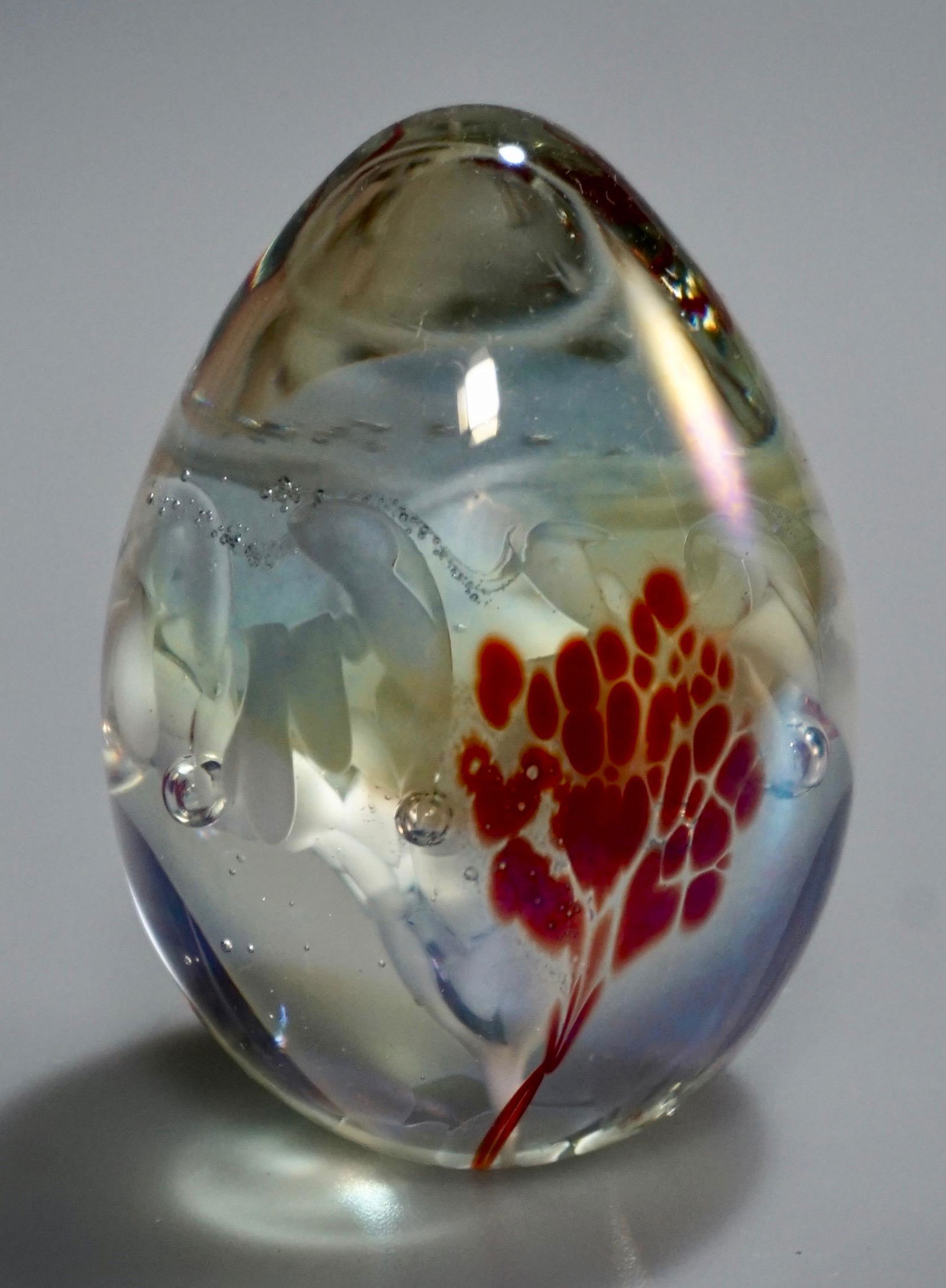 Art Glass Studio Egg Paperweight Artist Signed (1 of 5)