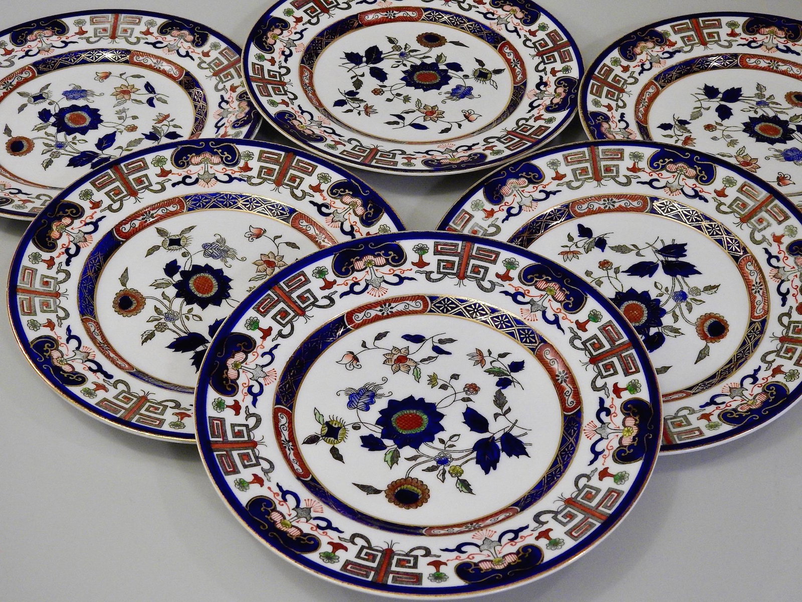 Imari Cobalt Ironstone China Plates Occupied Japan Lot: Imari Cobalt Ironstone China Plates Occupied Japan Lot of 6 Approximately 7 Œ1/4 inches in diameter.