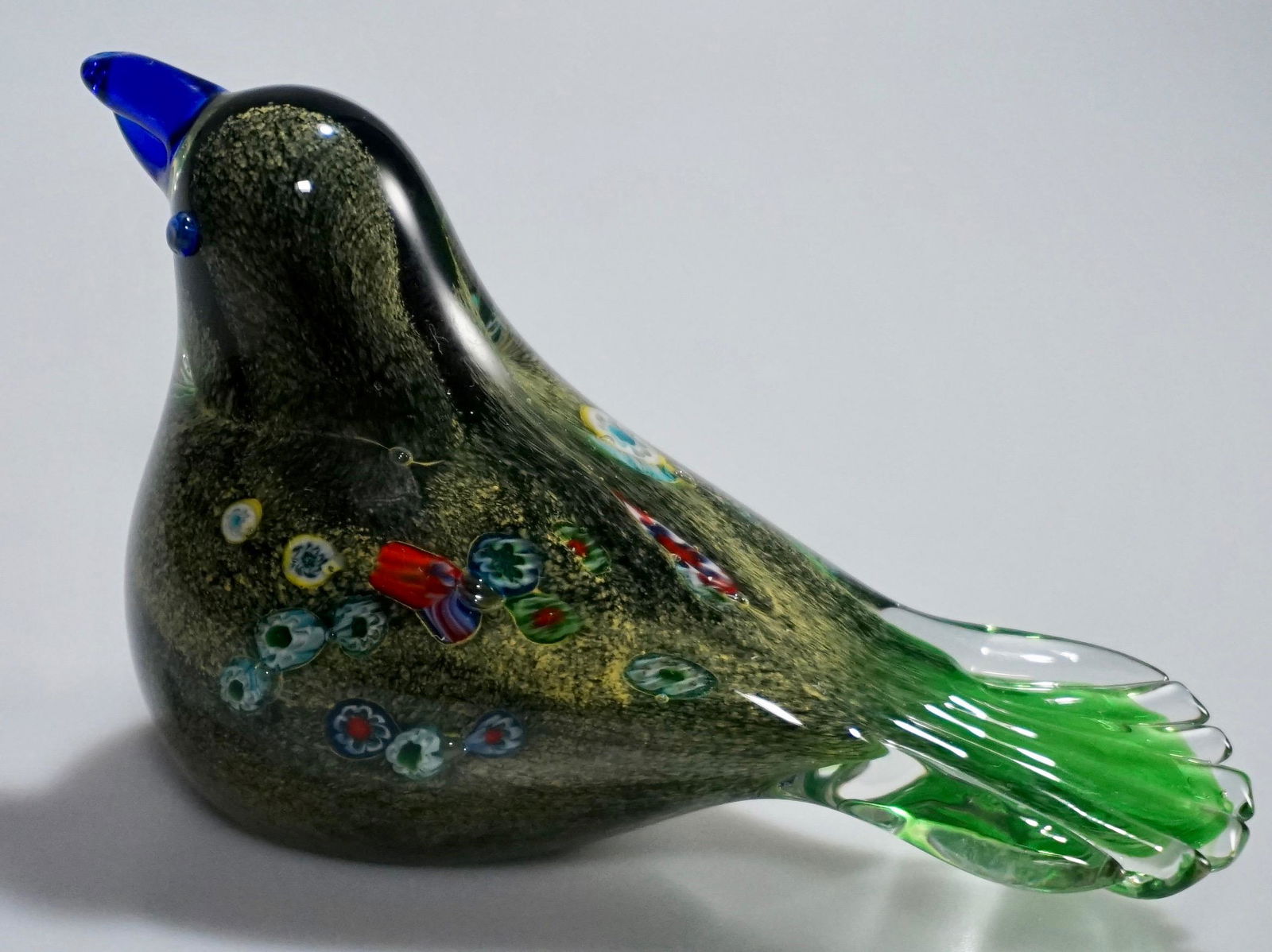 Millefiori Art Glass Bird Paperweight (1 of 5)