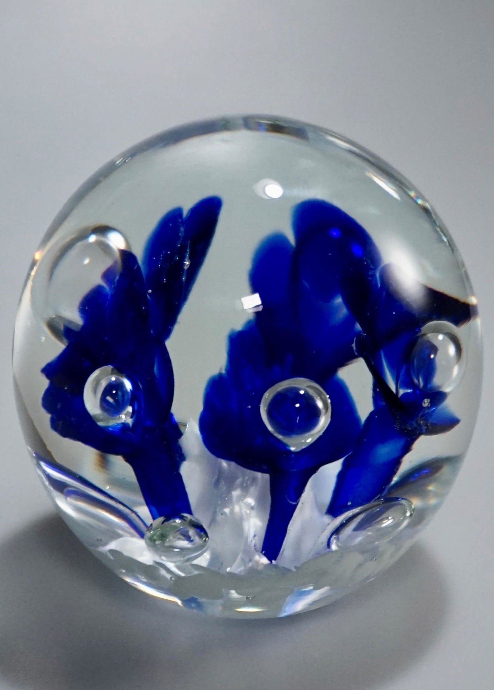 Joe St.Clair Studio Art Glass Paperweight Floral (1 of 5)