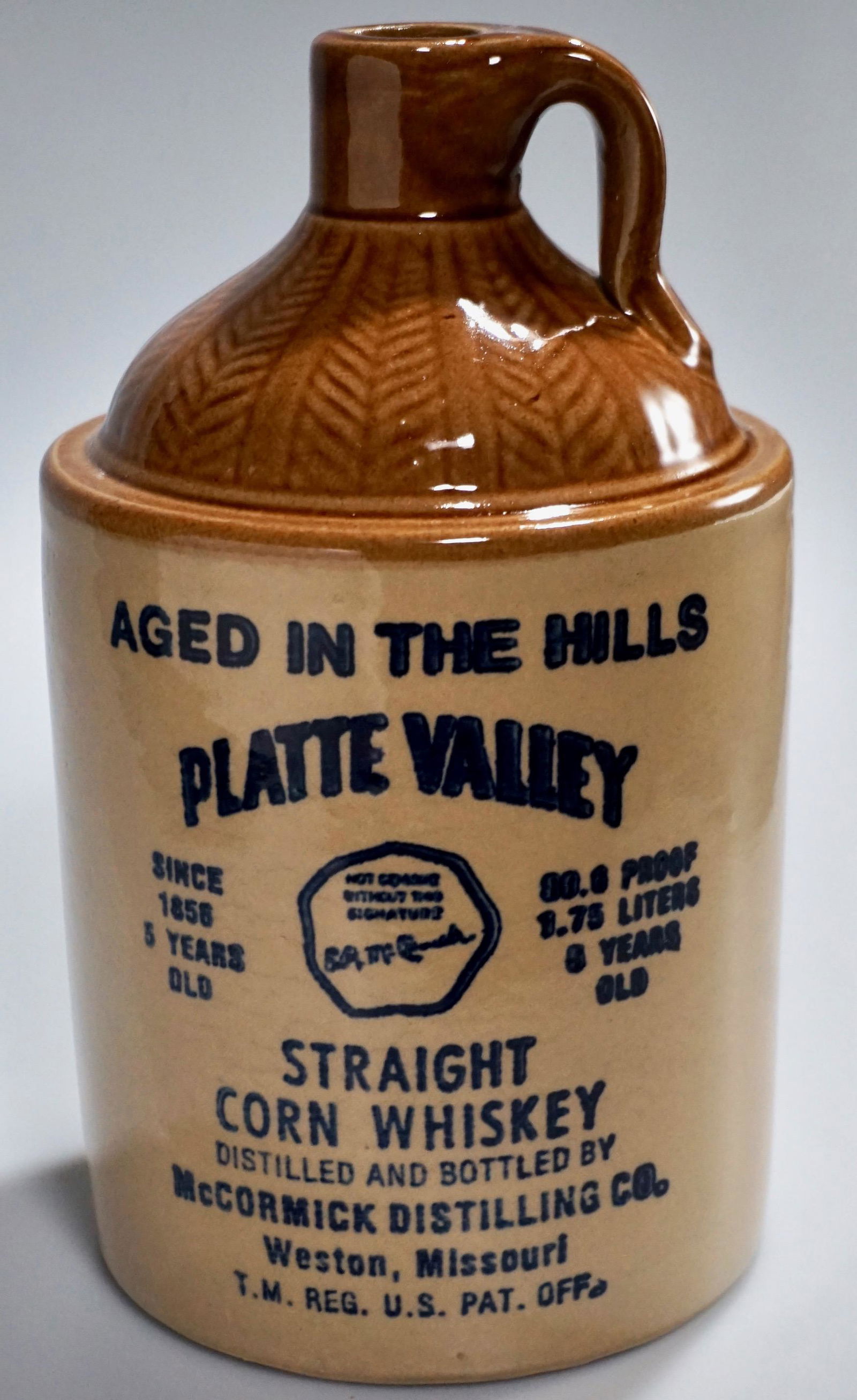Platte Valley Corn Whisky Jug Brown Glaze Stoneware (1 of 4)