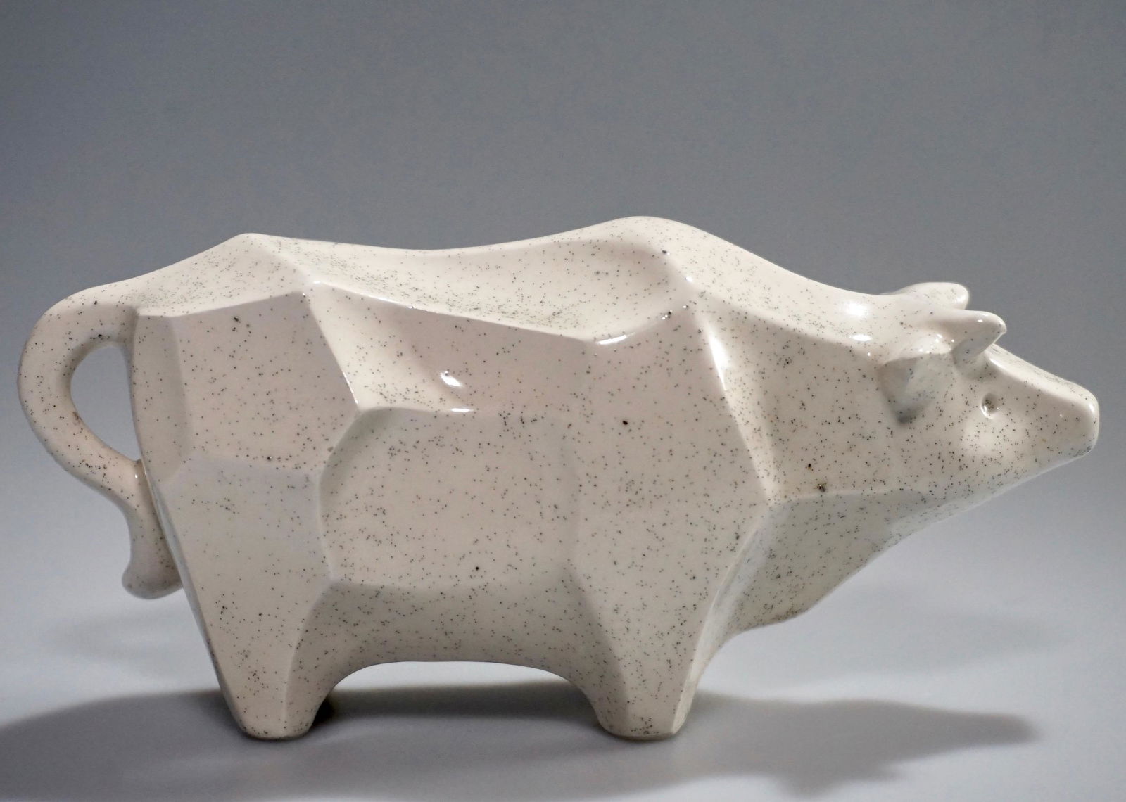 Abstract Cubist Pottery Art Deco Cow Figurine (1 of 4)