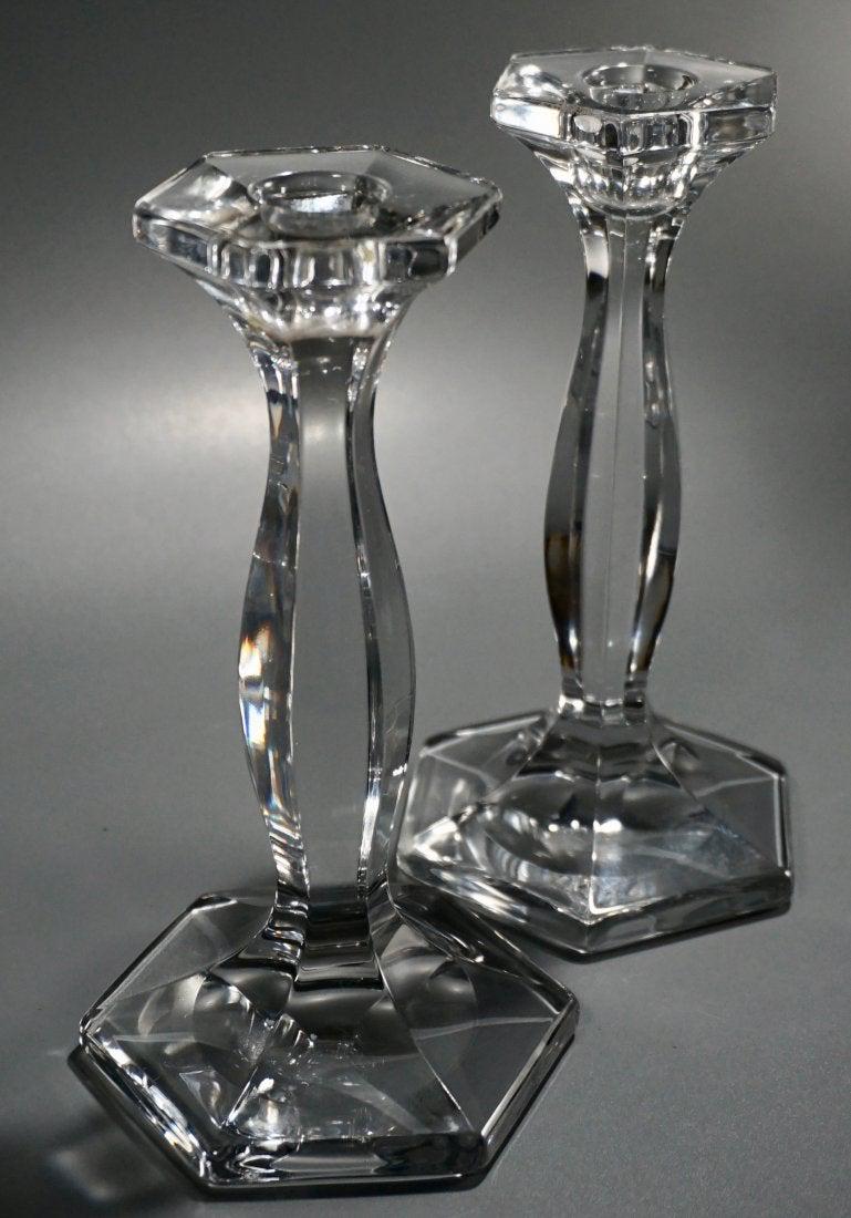 Pair Antique Crystal Candlesticks Candle Holders (1 of 4)