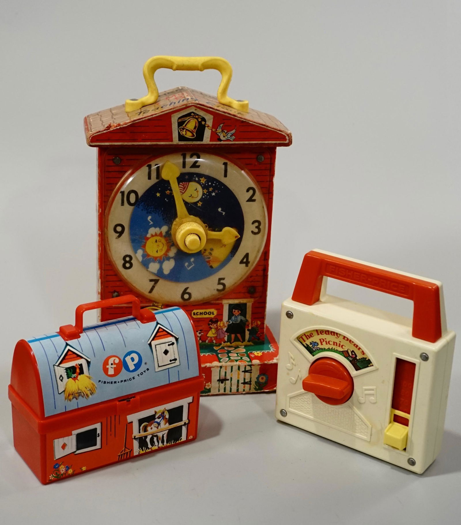 Vintage Fisher Price Toys Lot of 3: Vintage Fisher Price Toys Lot of 3 Approximately from 4 1/2 to 10 5/8 inches tall.