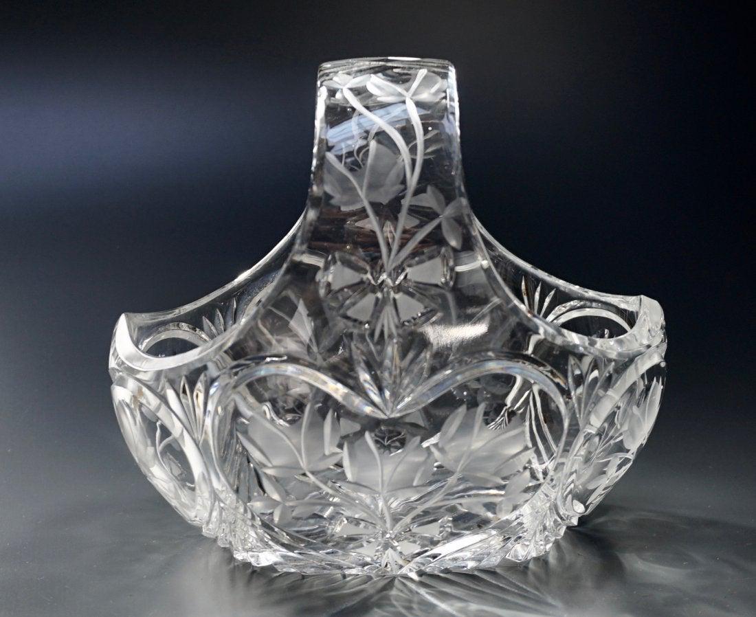 Vintage Cut Crystal Basket Vase (1 of 5)