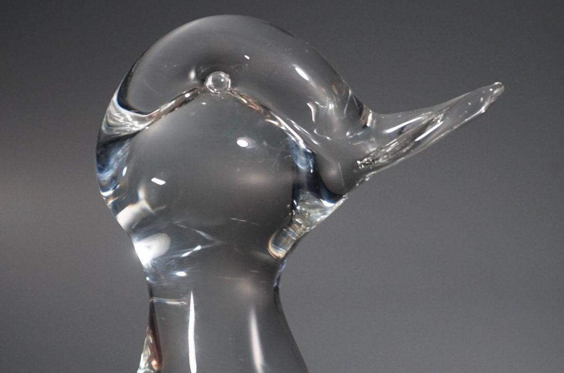 Clear Art Glass Duck Duckling Figurine Paperweight Art (1 of 4)