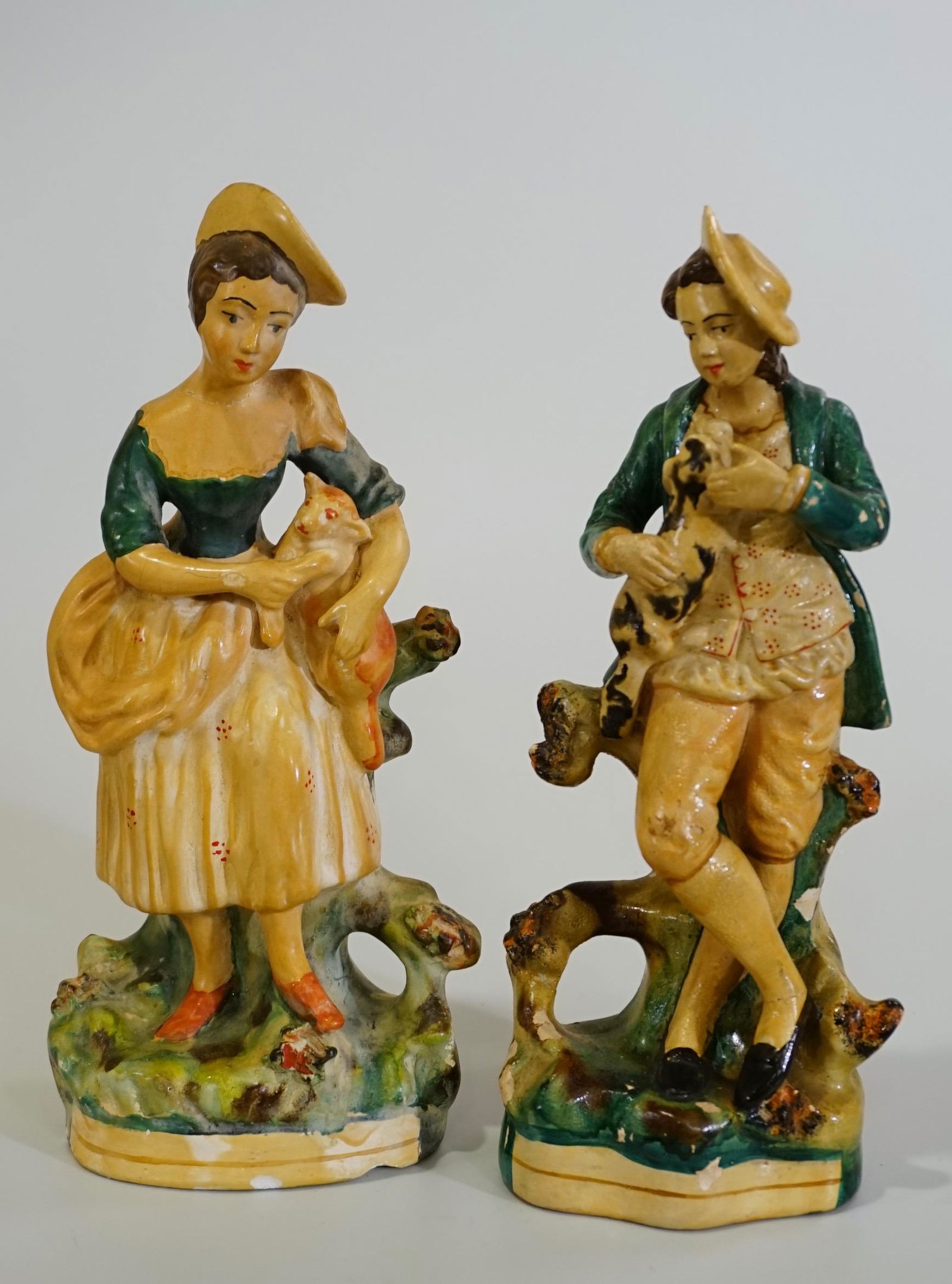 Borghese Hand Painted Chalkware Mantel Figurines (1 of 6)