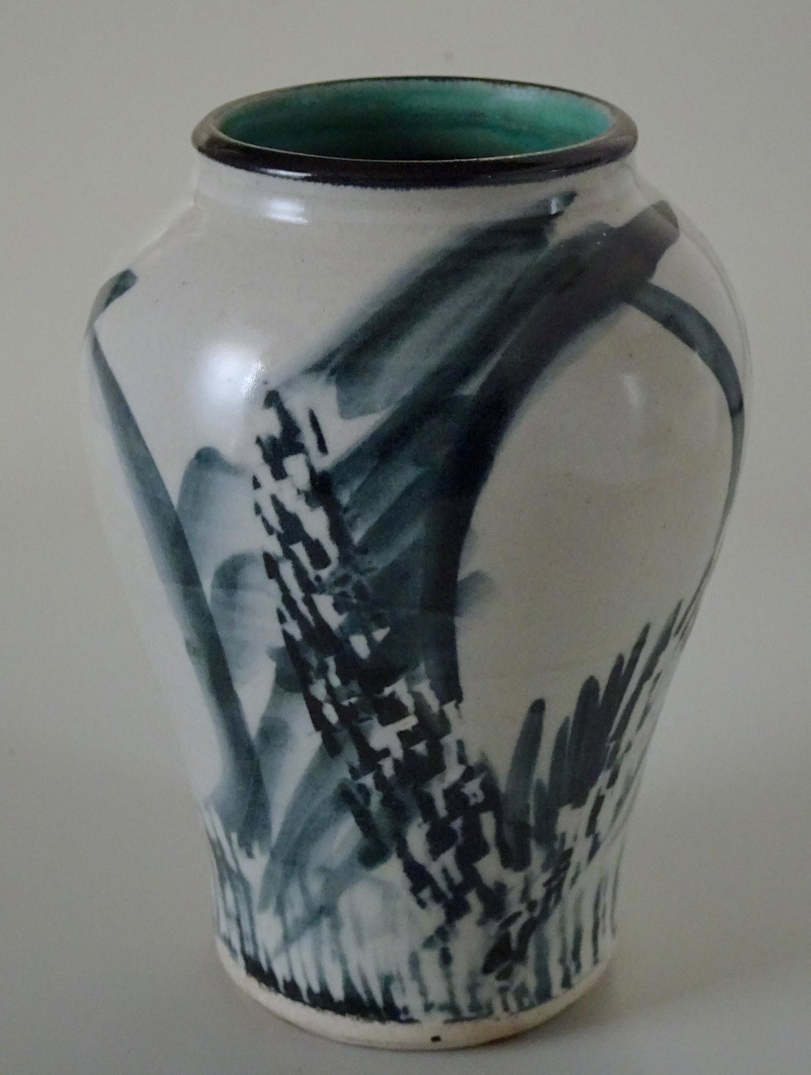 Vintage Mid Century Abstract Studio Pottery Signed Vase (1 of 6)