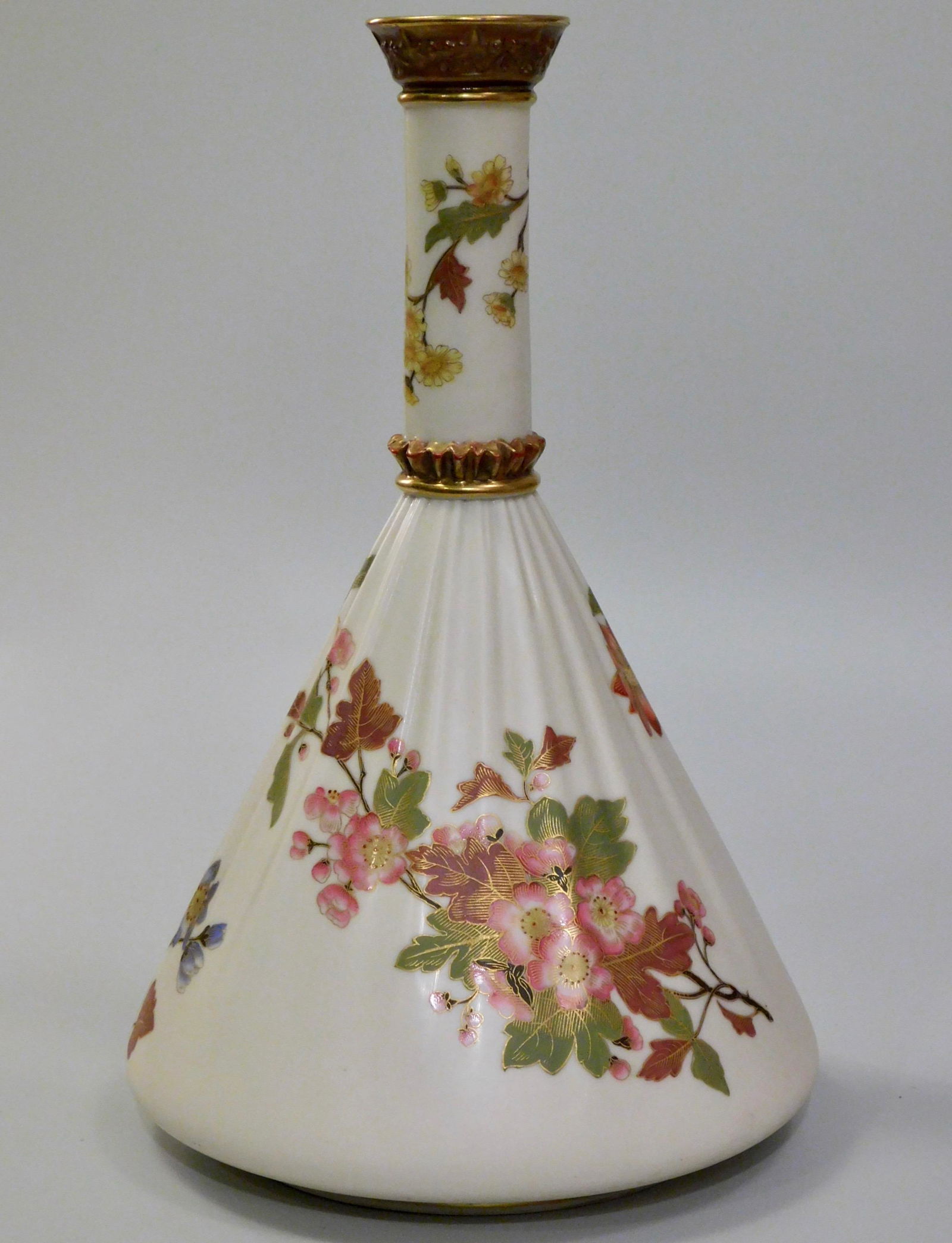 Antique Royal Worcester China Floral Porcelain Vase (1 of 7)
