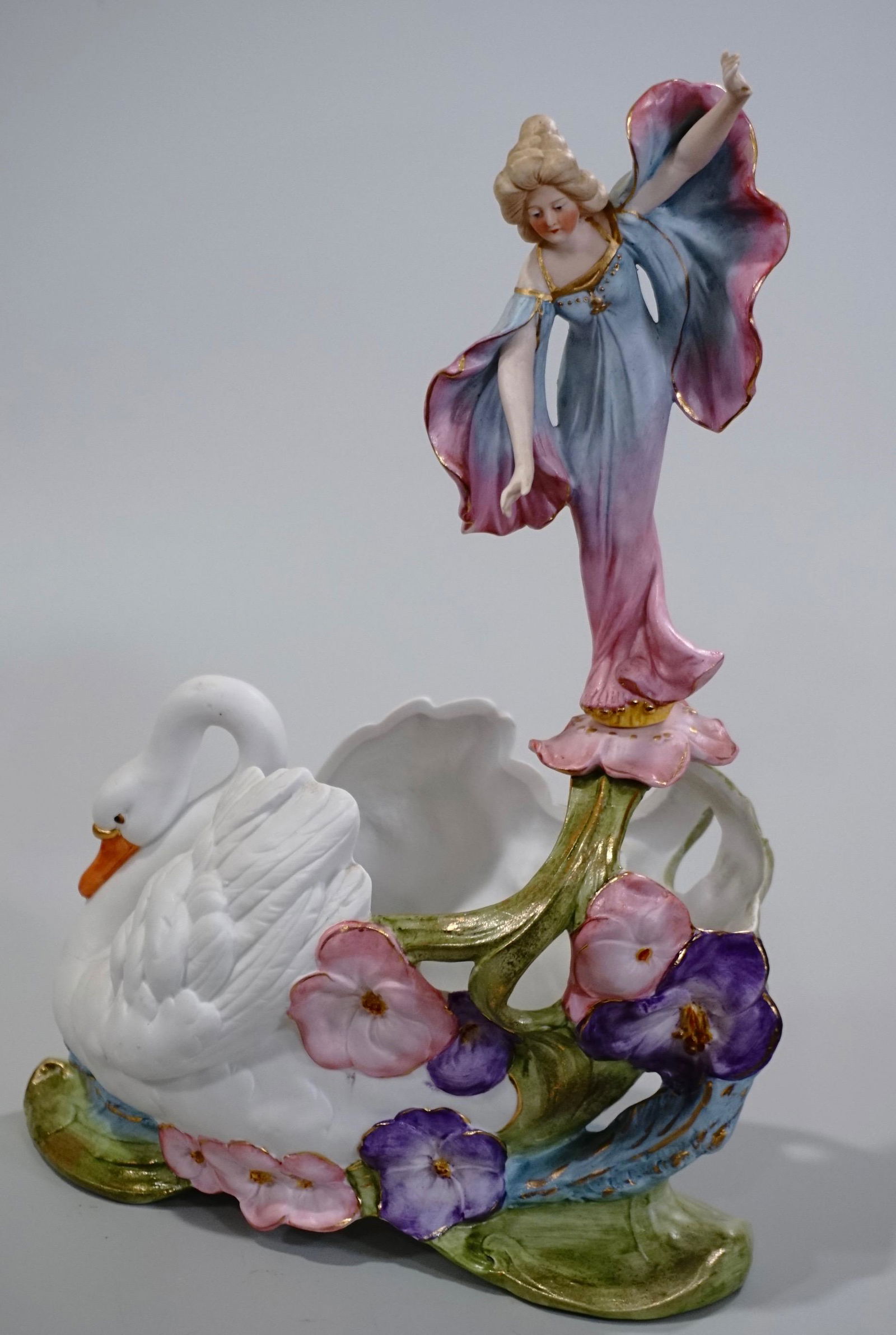 Jugendstil Fairy Swan Boat German Art Nouveau Bisque (1 of 17)