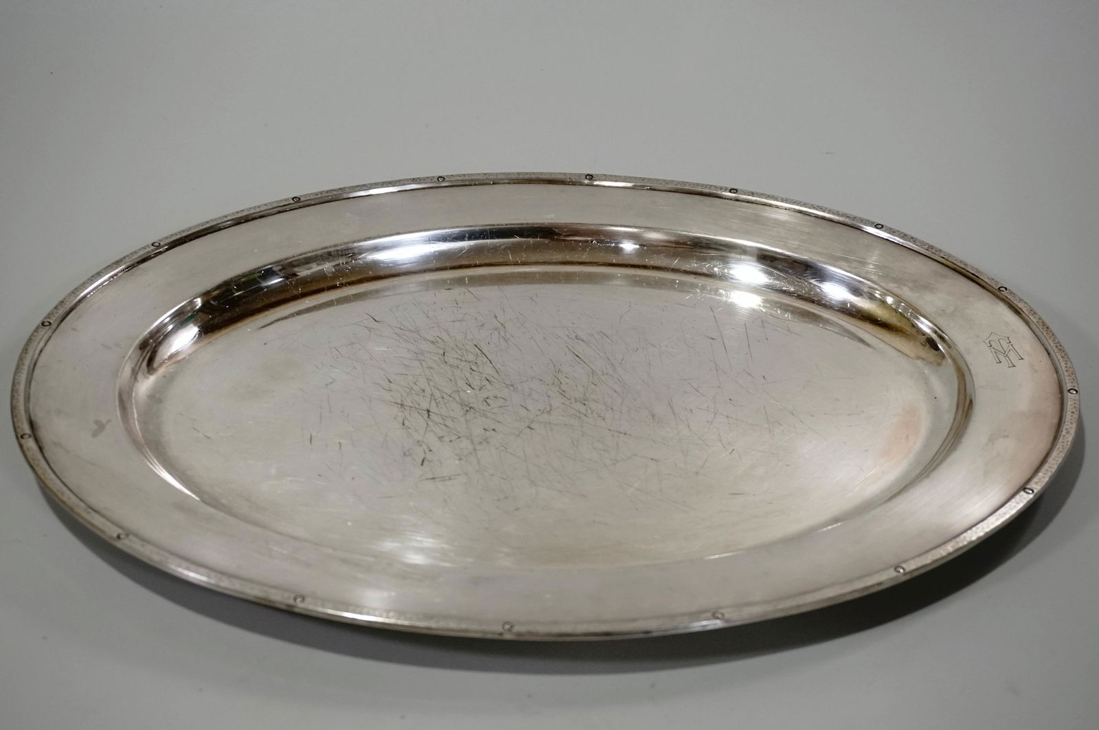 Art Deco Oval Silverplate Tray Large Serving Platter (1 of 5)