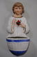 German Bisque Porcelain Holy Water Font Angel