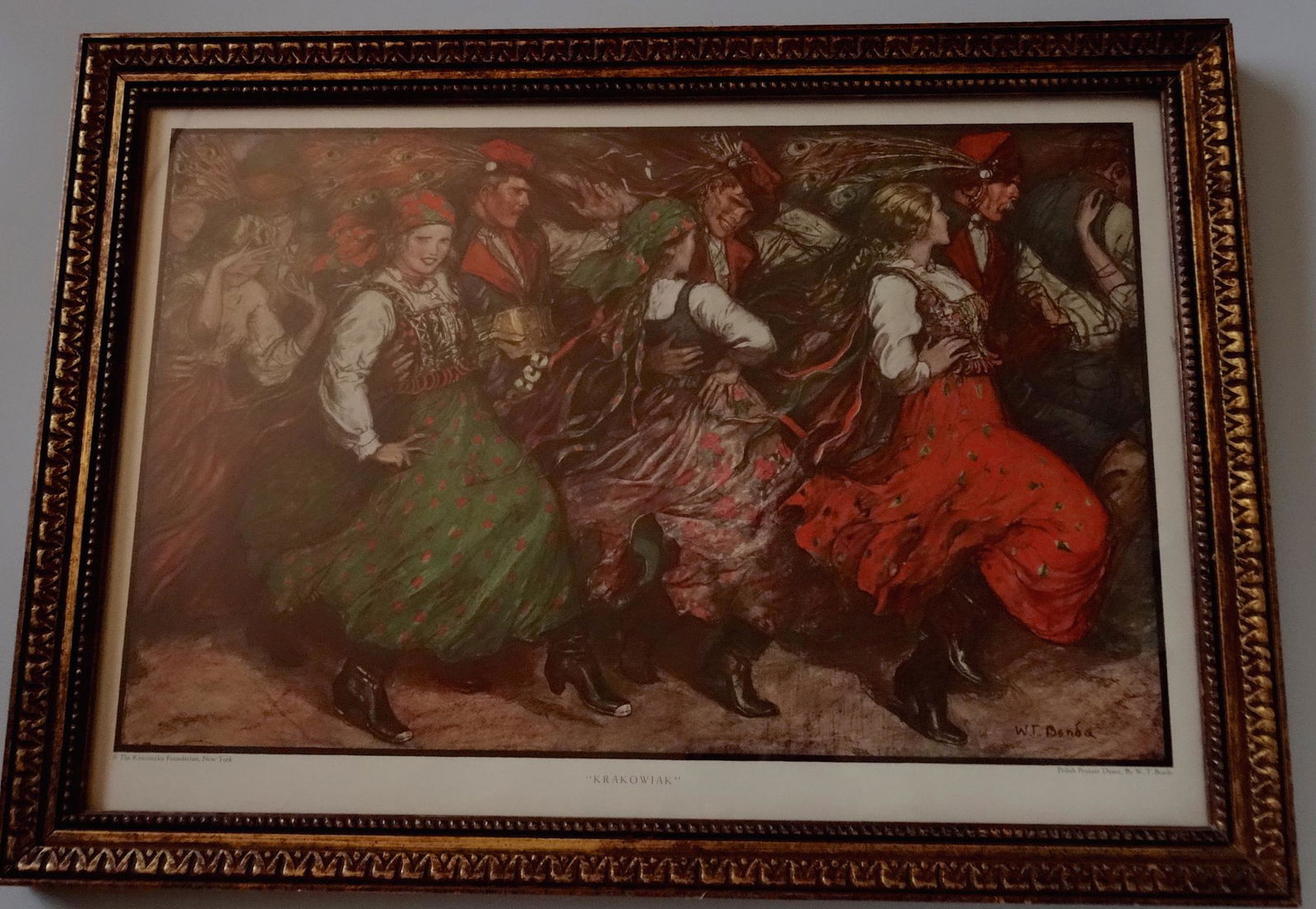 W.T.Benda Krakowiak Polish Dance Vintage Print Framed (1 of 9)